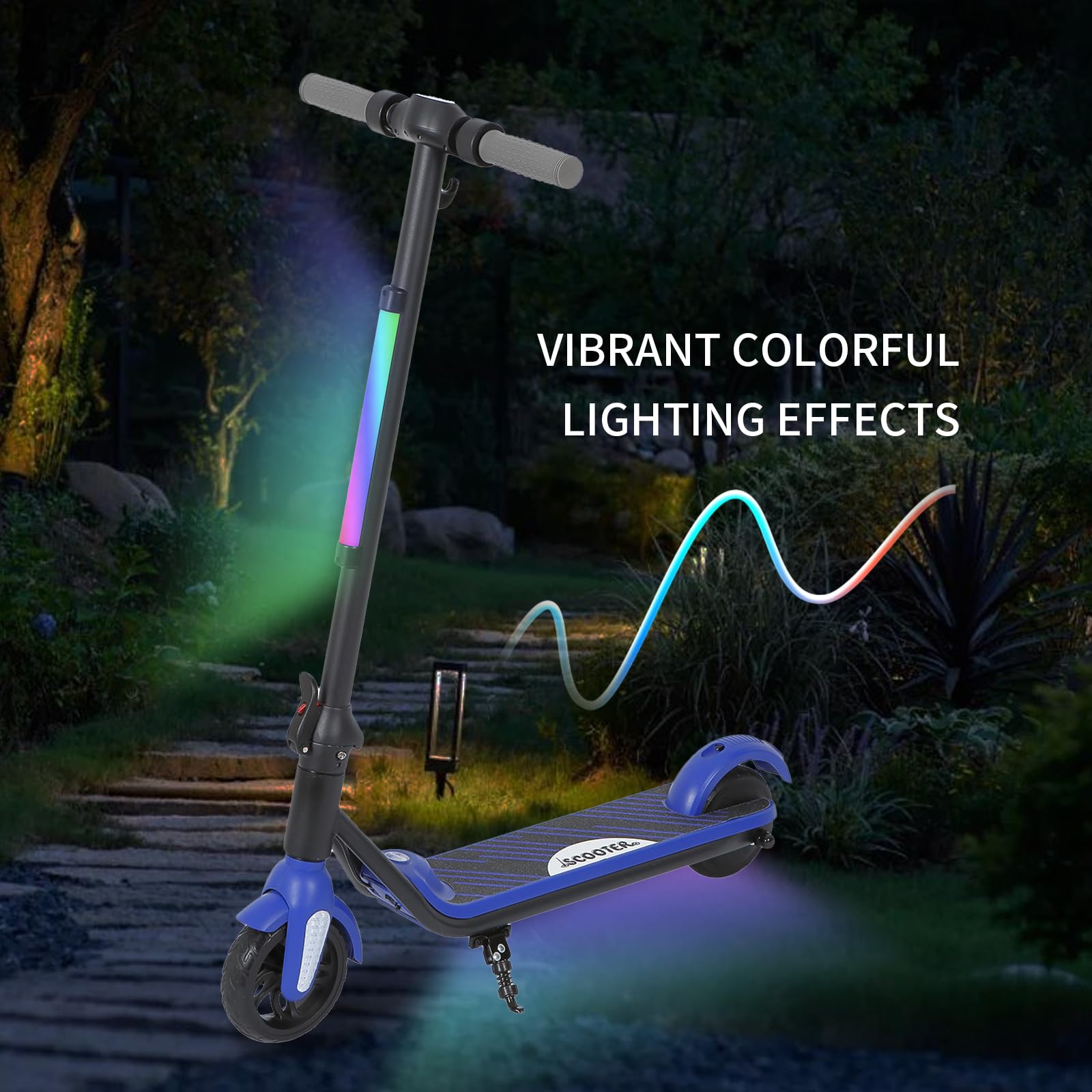 E Roller Kinder von 6-12 Jahren,Max Reichweite 5-8 KM - Max.12 KM/H,Faltbarer Elektroroller für Kinder Mit Bunte Regenbogenlichter und LED-Anzeige,Elektroscooter für Kinder