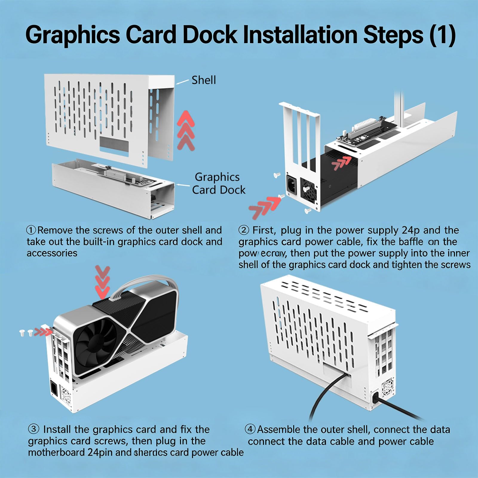 Dock per schede grafiche GPU per laptop, PCIe4.0, alloggiamento esterno portatile, ricambio per dock esterno per notebook