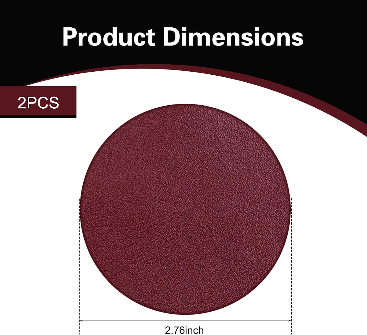 2 PCS Car Cup Holder Coasters, 2.76" Leather Non-Slip Insert Coaster, Shockproof Waterproof Drink Mat, Universal for Most Cars (Red) image 2