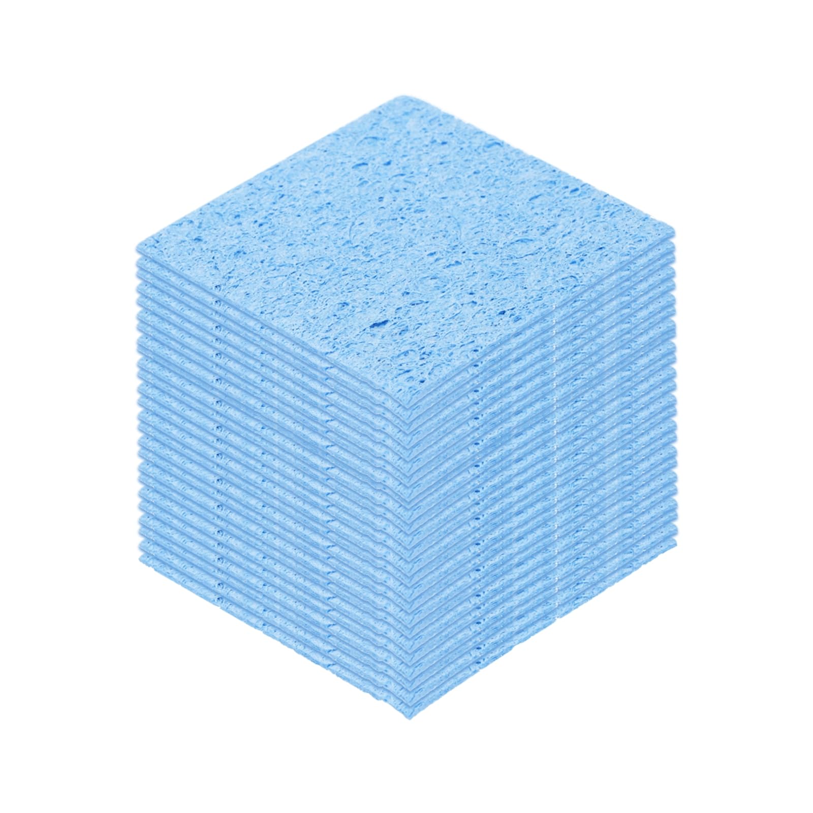 MECCANIXITY 15PCS Soldering Sponge 60 x 60mm Square with Holes Blue Cleaning Pad Welding Tip Iron Replacement for Cleaning Soldering Iron 1mm Natural Thickness 6mm Water Absorption Thickness