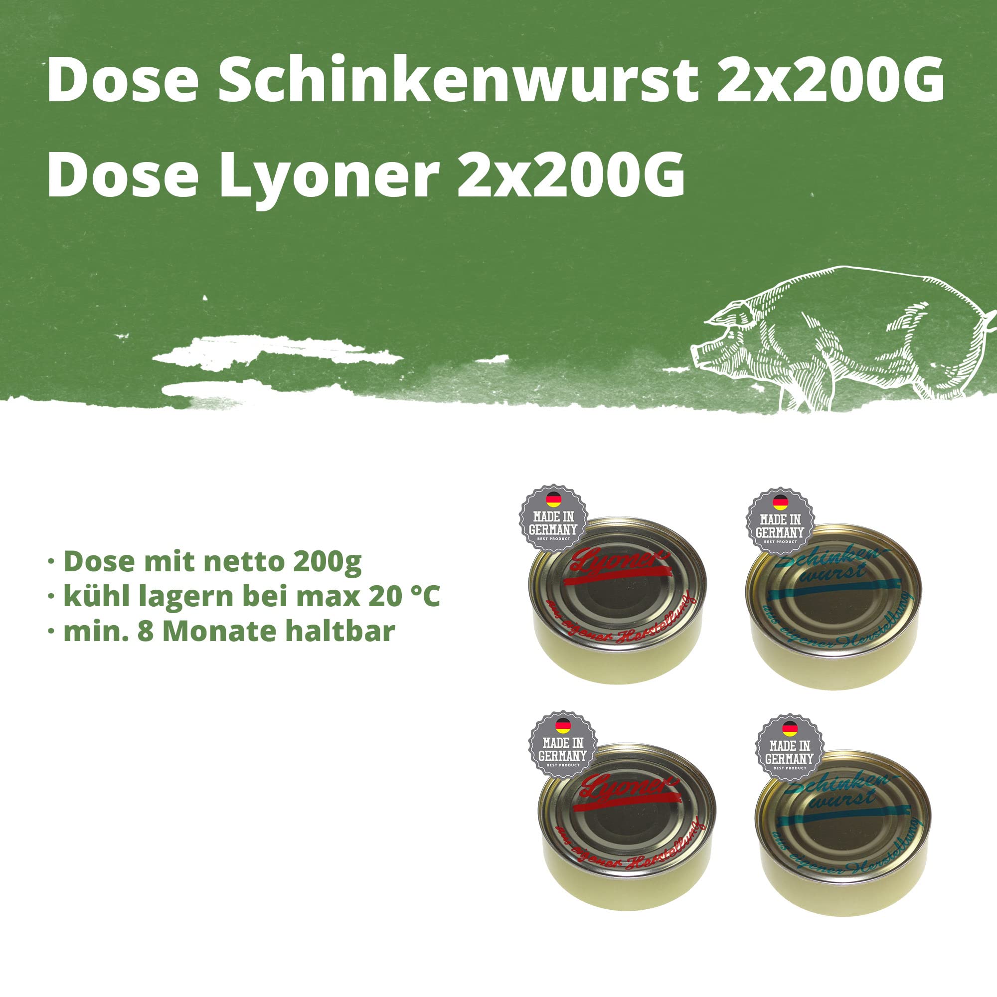 Schwarzwald Metzgerei - Heimat Dosenwurst Set - Tolles Geschenkpaket mit haltbaren Wurstkonserven, Schinken, Salami, Bauernwürste, Altbadischer Senf - 8 teilig
