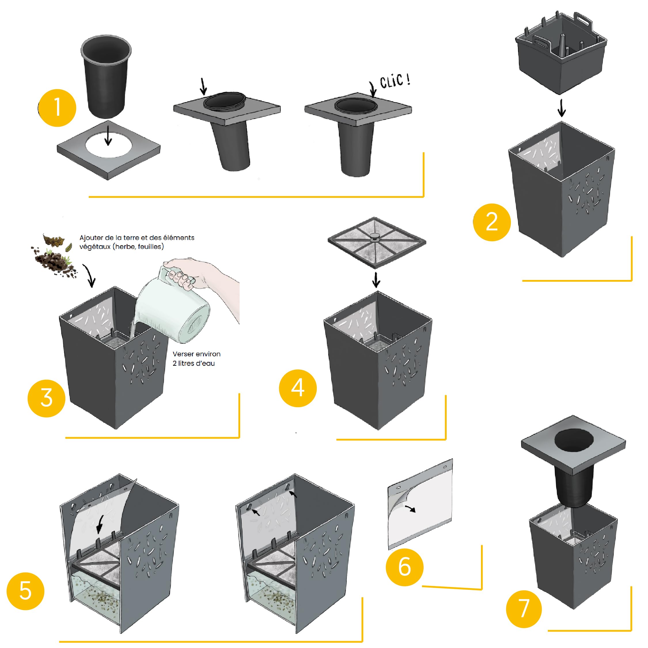 Wiliv x Home Defense Piège à Moustiques & Moustiques Tigres Anti-Ponte - Lot de 2 Pièges Extérieurs - Technologie par Biomimétisme - Idéal Balcon, Terrasse & Petits Espaces