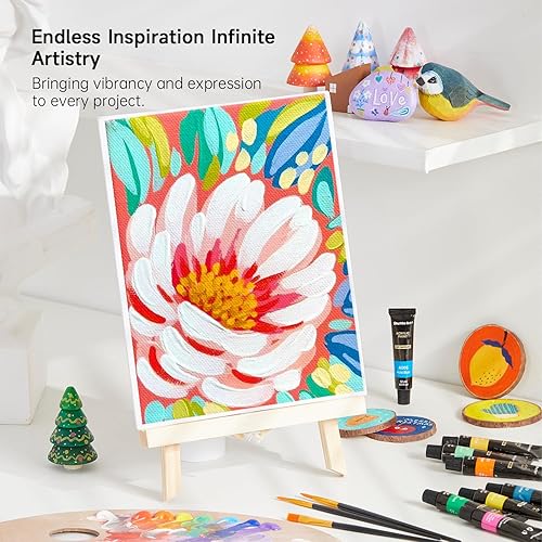 Miniatura 8 de Juego de pintura acrílica Shuttle Art 30 tubos de 12 ml calidad de artista pigmentos ricos no tóxicos colores ideales para niños y adultos pintura