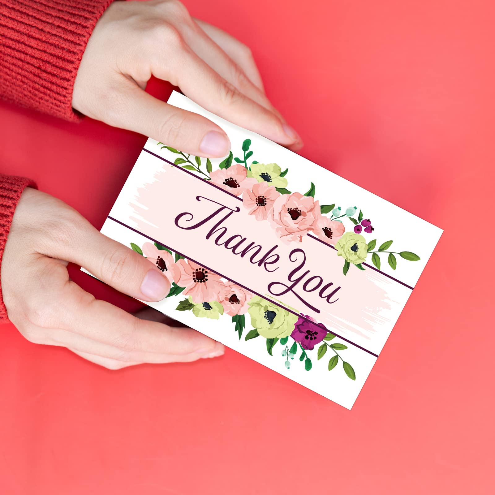 Amazon.com : Grid Flower Thank You Cards with Envelopes and Stickers  Classic Thank You Notes Greeting Cards Teacher Graduation Friends Family  Wedding Business Gift Cards Birthday : Office Products