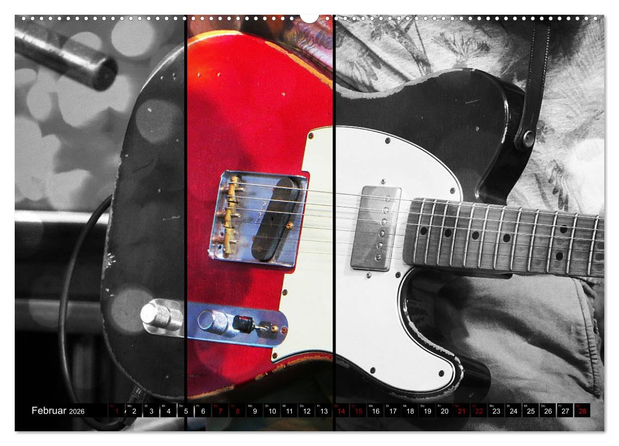 Klangbilder des Blues (Wandkalender 2026 DIN A2 quer), CALVENDO Monatskalender: Stimmungsvolle Aufnahmen typischer Instrumente der Bluesmusik (CALVENDO Kunst)