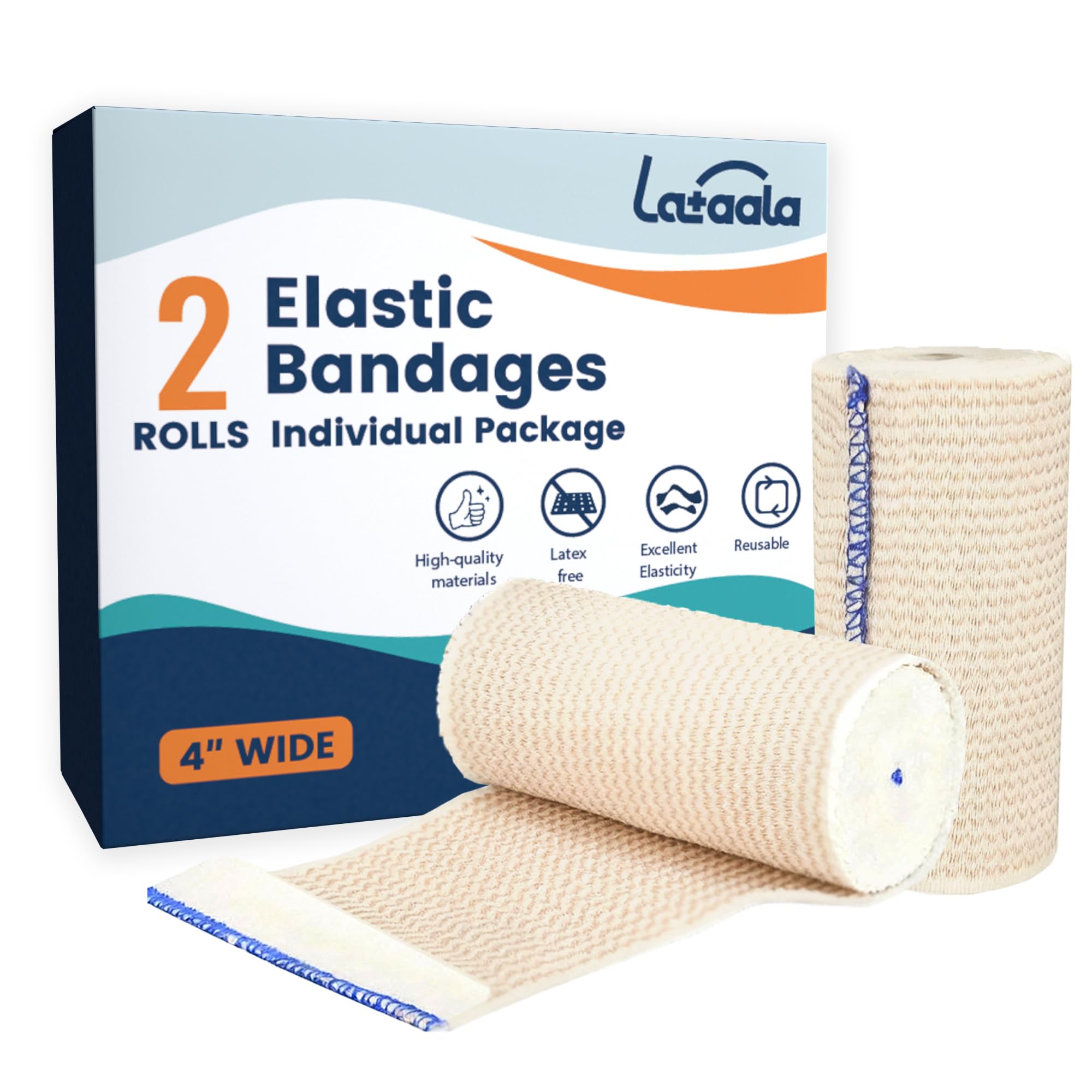 Premium Elastic Bandage Wrap,6" x 2 Pack Cotton Compression Bandage for Legs, Ankle, Knee,Foot,Body,Support & First Aid for Sports,Latex-Free,Reusable Wrap for Sports, Medical, and Injury Recovery — Amazon image 7