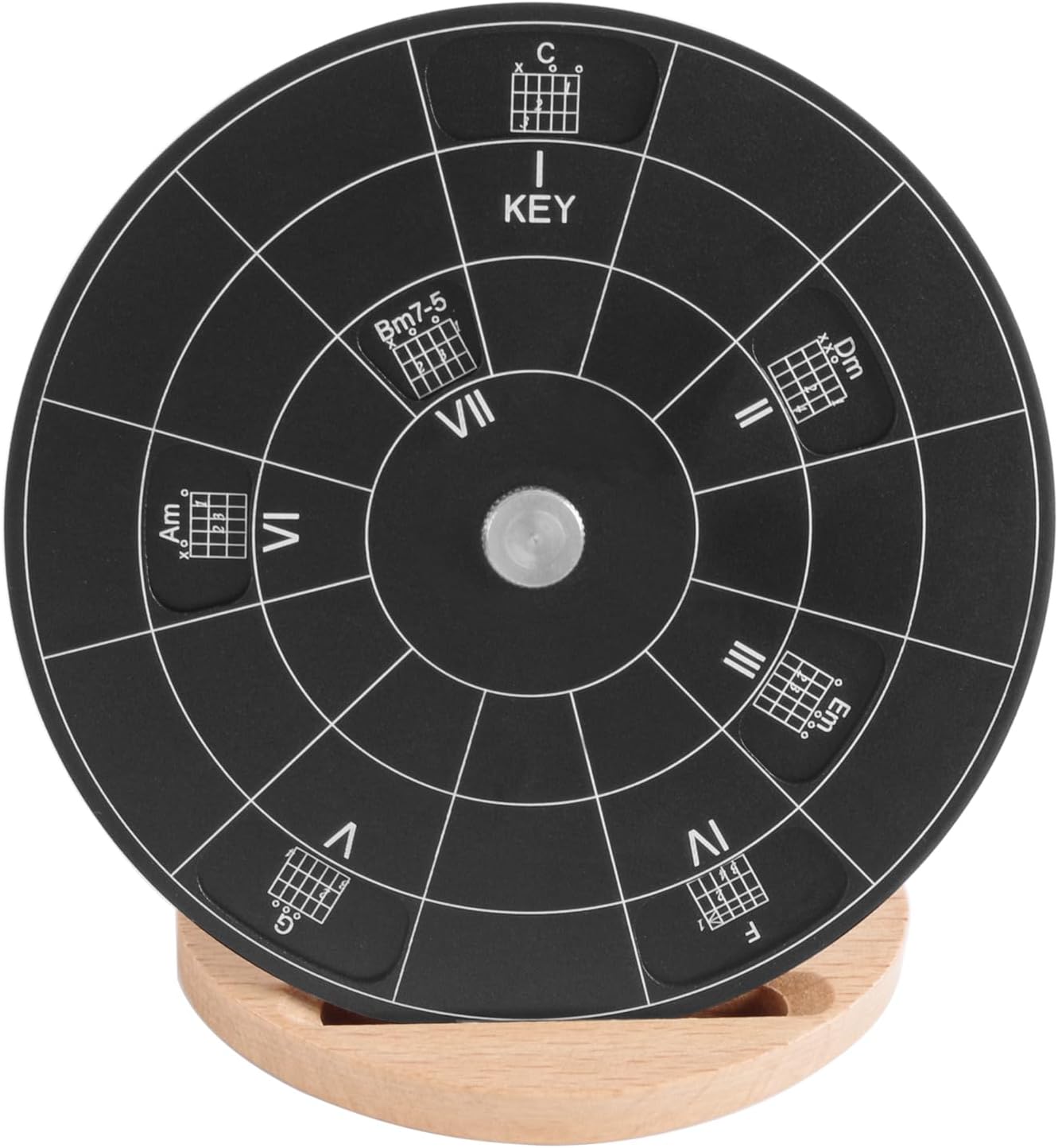 Rockhouse Circle of Fifths Wheel, 12'' Wall Mount Music Theory Teaching & Reference Tool for Songwriting, Transposing Key, Build Chord Progressions, White