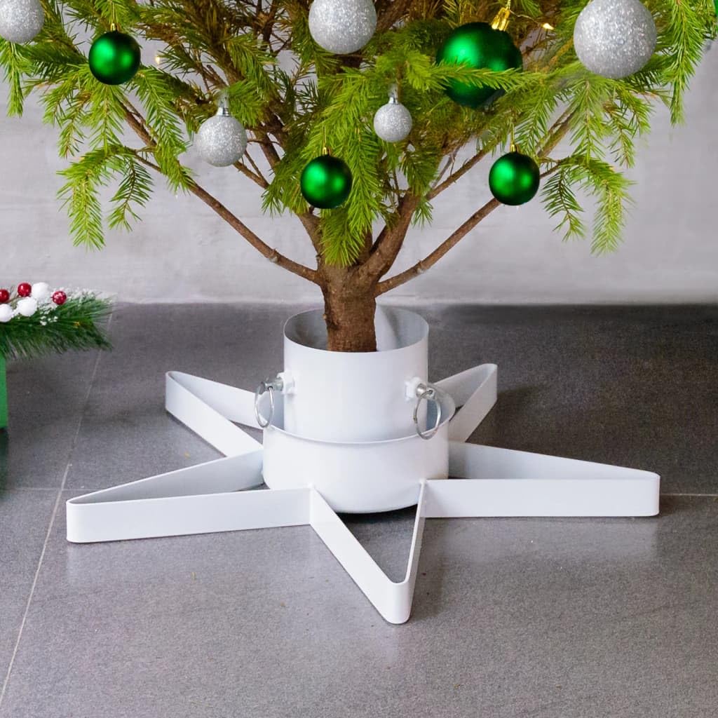 Tomostar Support de Sapin de Noël, Pied de Sapin de Noël Base d'arbre Blanc 47x47x13,5 cm