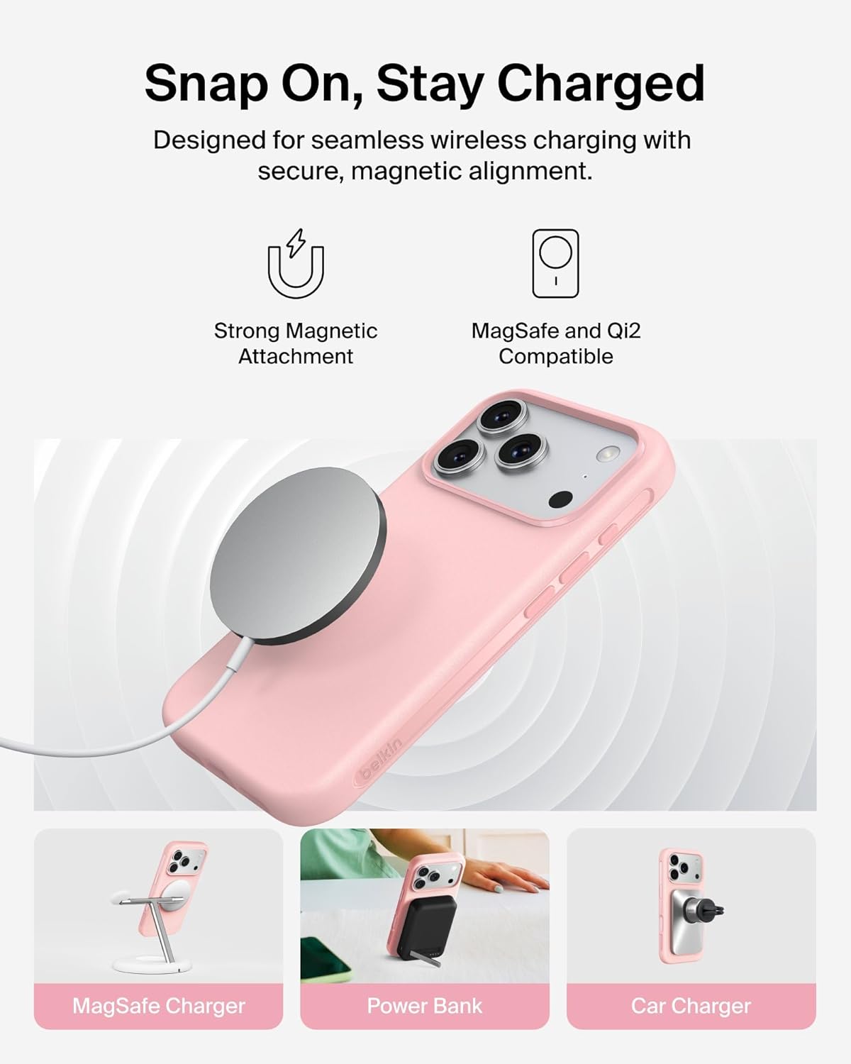 Belkin for iPhone 17 Pro Case, Protect, MagSafe Compatible w/Anti-Scratch & Anti-Yellowing Treated Coating, Touch Sensitive Camera Control - Military Grade, Slim Design, Shockproof, Protective - Image 5