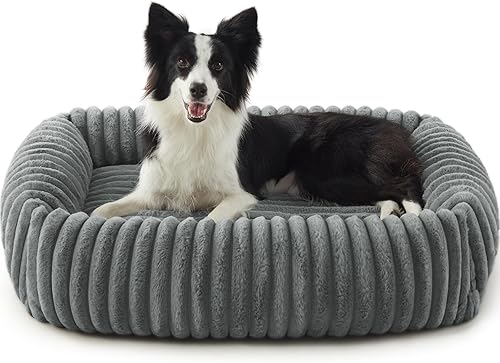 Miniatura 16 de FURTIME Camas para Perros Medianos para Perros Medianos Lavables, Cama Ortopédica para Perros, Cama Rectangular Cálida Suave Calmante para Dormir
