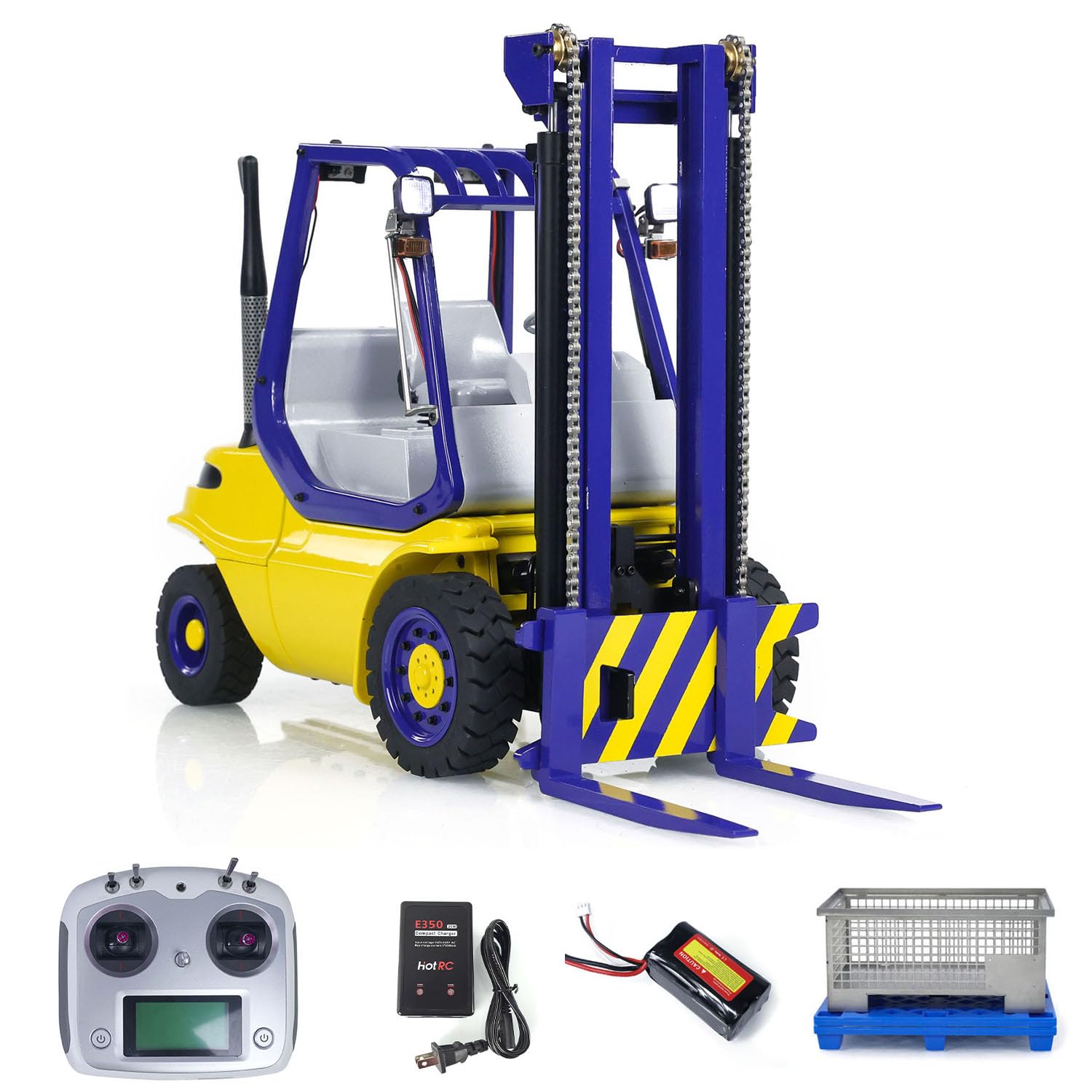 Metal 1 14 RC Hydraulic Forklift Wheeled Transfer Car Hydraulic System RTR Construction Vehicles Motor Servo ESC Light
