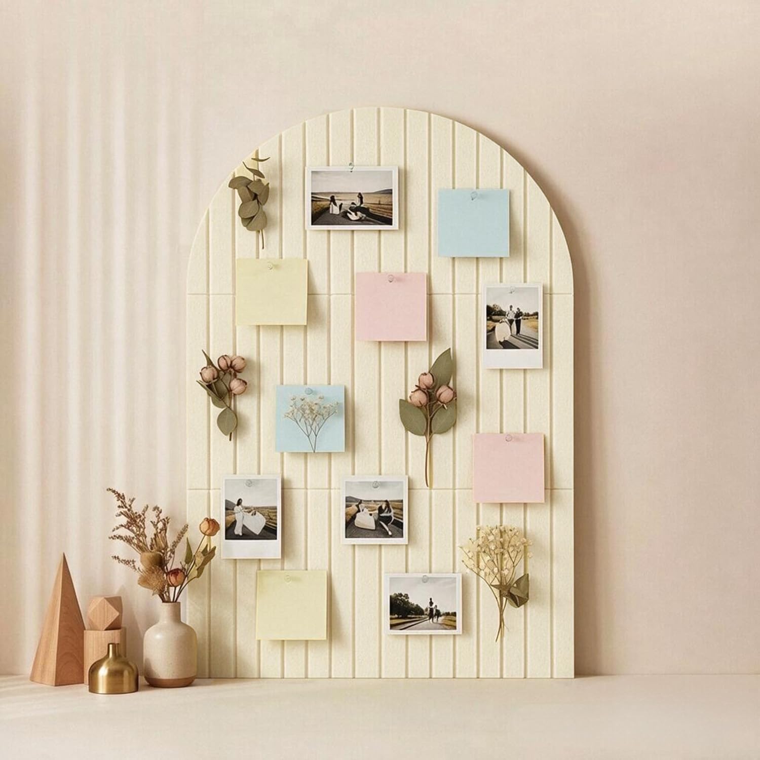 Acidea Large Arched Felt Bulletin Board, 90x60cm Cork Board Alternative