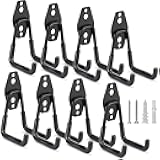 LUPYJI 8 Pack Heavy Duty Garage Hooks Storage Organizer Wall Mount Power and Garden Tool Hangers, for Hanging Ladders, Ropes, Hose, Bulk Items