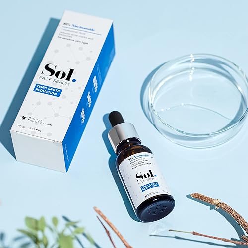 Miniatura 2 de Sol. Suero facial con reducción de manchas oscuras de niacinamida, con base de ácido hialurónico, reduce marcas de acné y manchas, mejora el tono y