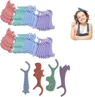 Zahnseide Sticks Kinder, Tierformen, 80 Stück