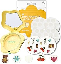 BHA Iconic Spot Patch with Mirror Case - Hydrocolloid Patches with 5,000ppm Salicylic Acid - Day & Night Zit Patch for Targeted Sebum Care & Stylish Wear