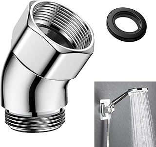 Adaptador de Ducha 135 Grados, Conector de Ángulo para Cabezal de Ducha, Adaptador con Junta, Ángulo para Ducha de Mano, Extensor para Manguera, Grifo de Ducha