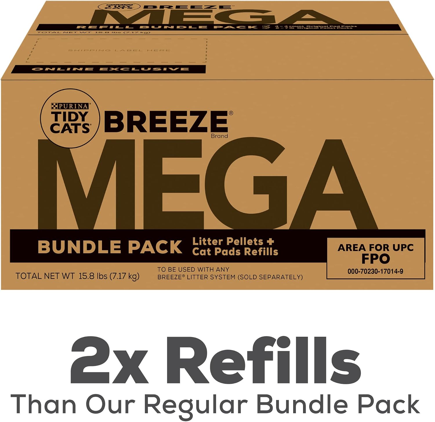 Purina Tidy Cats Breeze Litter System Cat Mega Refill Bundle - 14 lb. Box