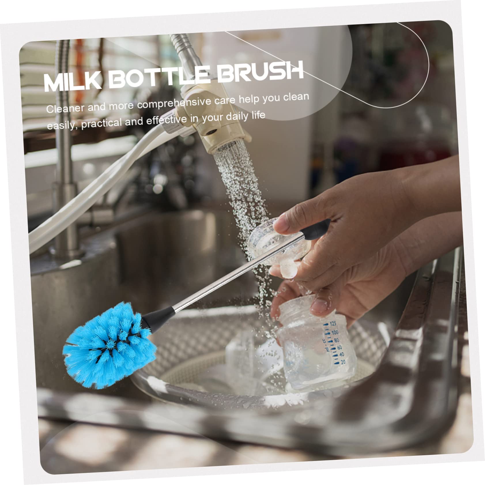 KOMBIUDA Cup Cleaning Brush Sports Water Bottle Scrub Brush with Long Handle Water Bottle Scrub Brush Glassware Brush Bottle Washer Brush Cup Brush Carafes Long Handle Bottle Brush Plastic
