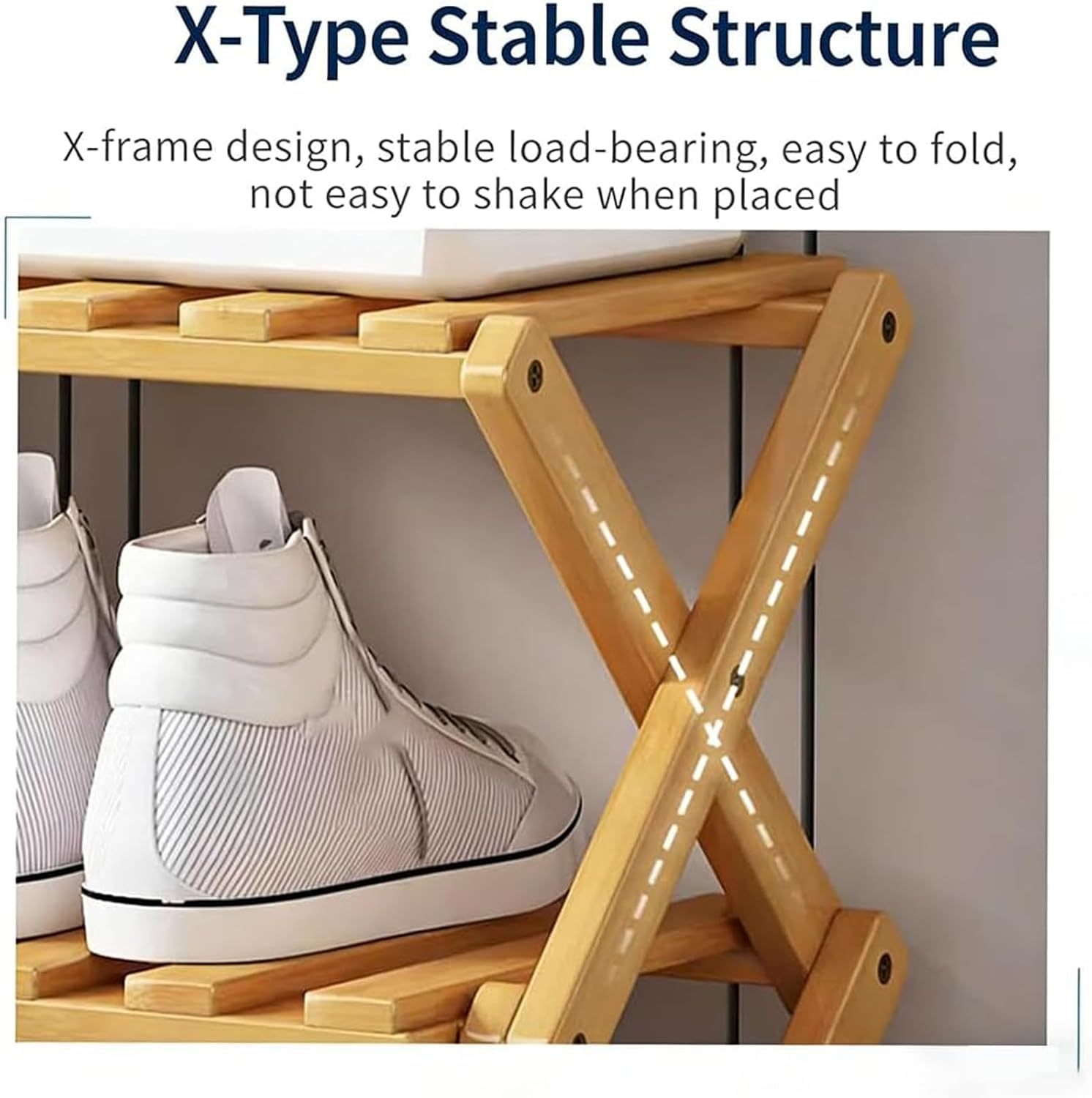 Foldable Bamboo Shoe Rack, No-Assembly Vertical Storage Shelf for Small Spaces, Multi-Purpose Organizer for Entryway, Closet & Home Decor (9 Tier,Natural)