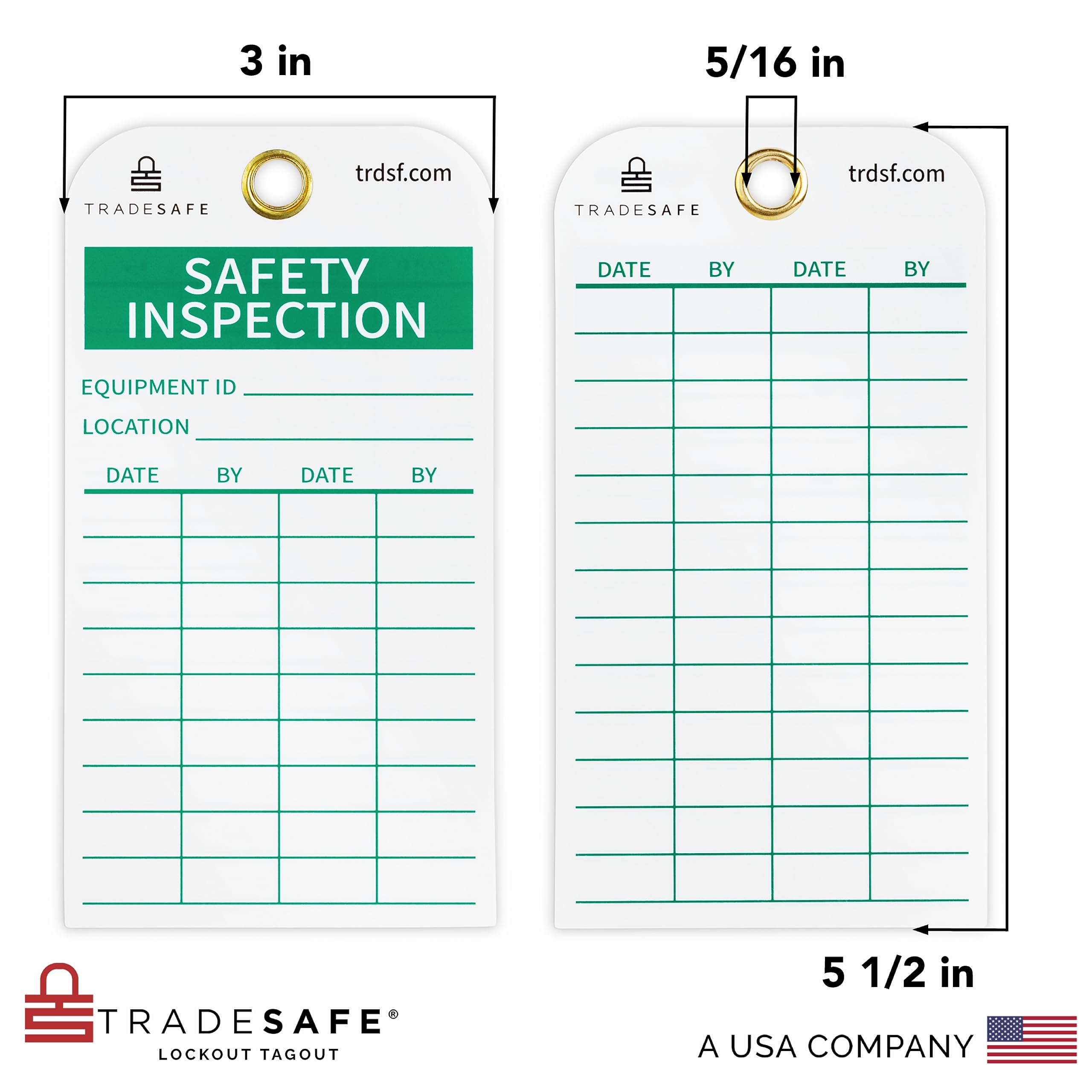 TRADESAFE Etiqueta de inspección de seguridad para prevención de accidentes, plástico de vinilo duradero de 15 mil, paquete de 30, con bridas de cremallera, para andamios, escaleras, extintores,