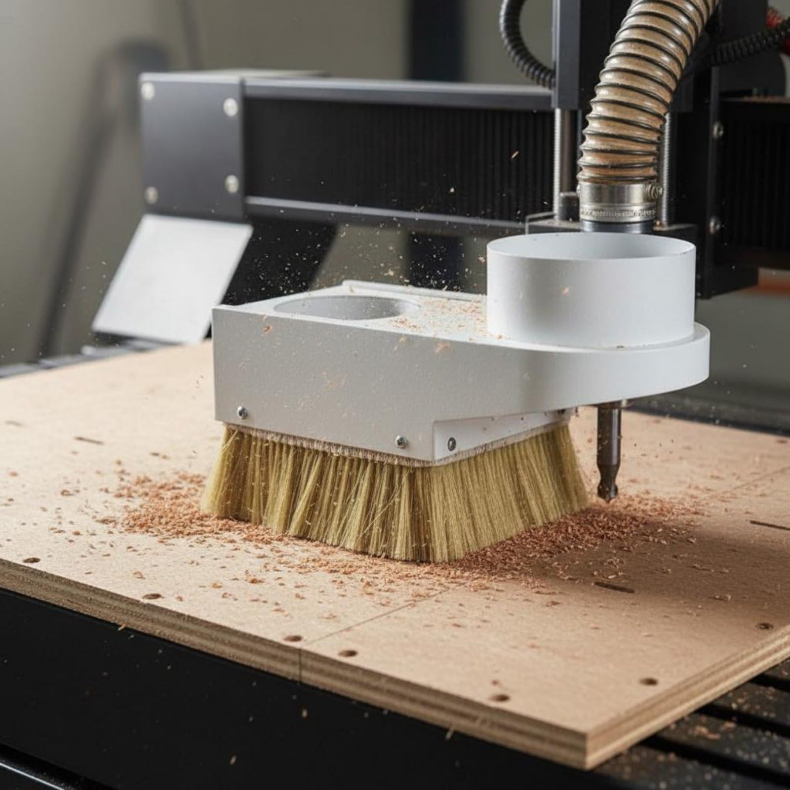 Cubierta de Polvo para Fresadora CNC Cepillo Colector Adaptador Escoba de Husillo con Hierro Resistente y Rendimiento Preciso Adecuada para Control de , 75MM , Nuevo Tirador Hierro