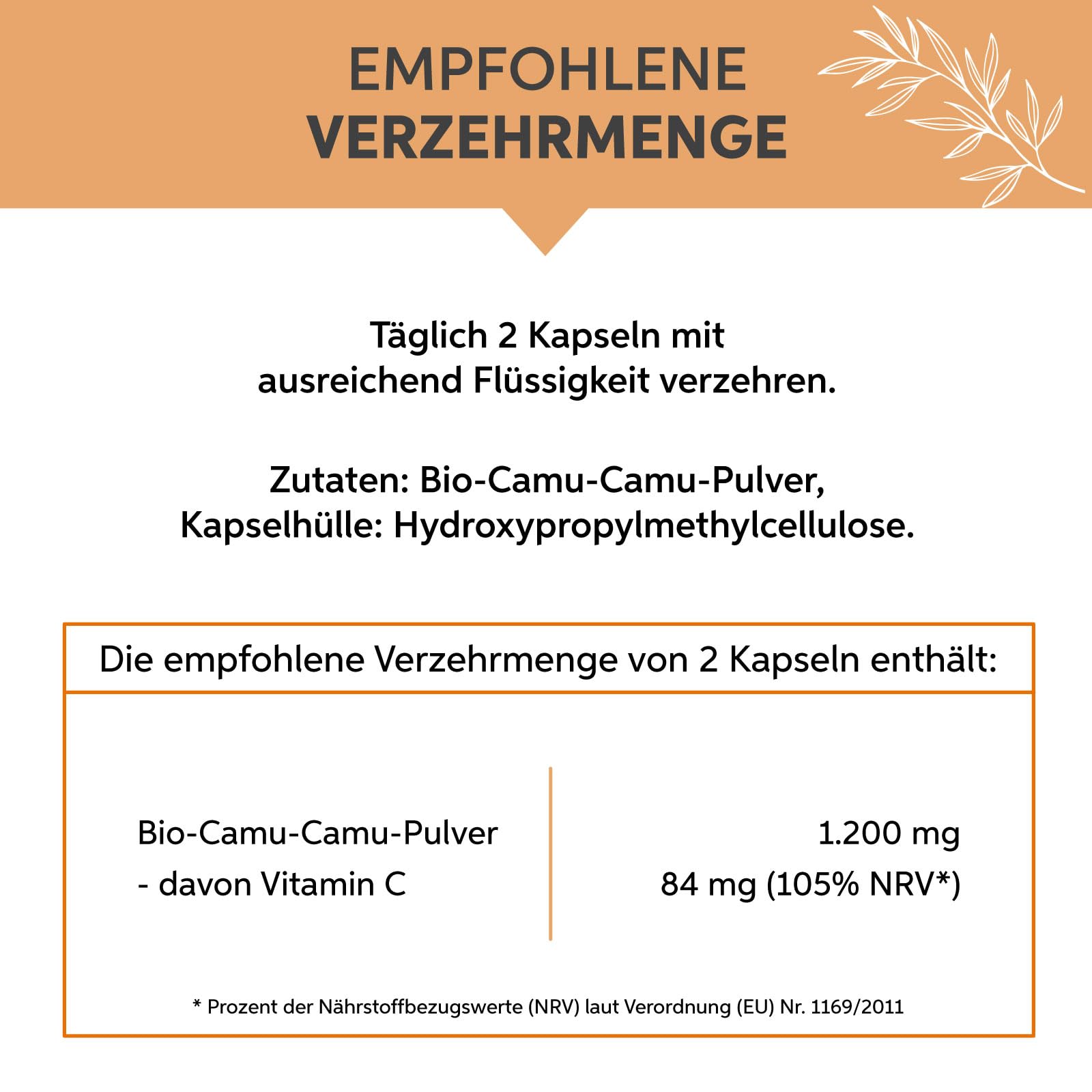 Bio Camu Camu Kapseln 1000 Stück | Hochdosiert 84mg Tagesdosis | 100% natürliches Vitamin C | 100% ohne Zusatzstoffe in Rohkost-Qualität