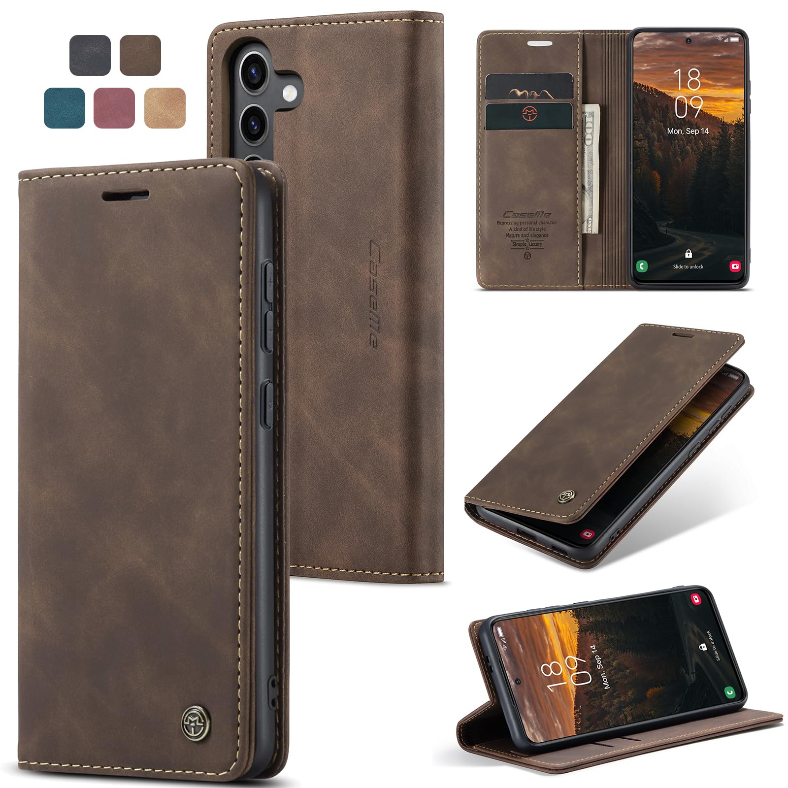 owlhold Handyhülle für iPhone klapphülle Premium hülle Weiches Vintage-Nubukleder Lederhülle
