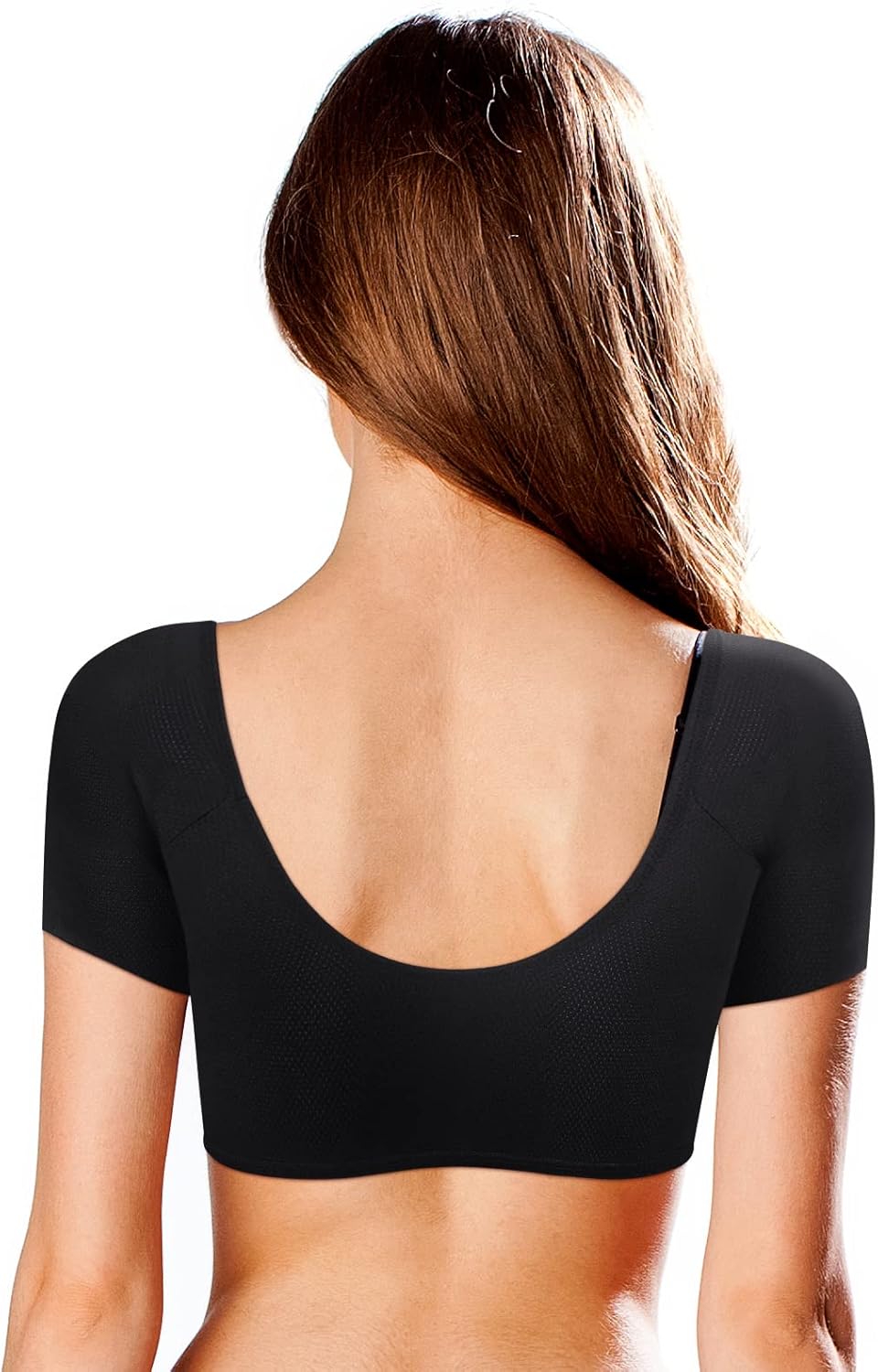 2 Pcs Underarm Sweat Vest Armpit Sweat Proof Shirt Anti Washable Reusable Dress Shields for Underarm Women Underwear Vest Short Sleeve for Women Ladies Armpits - Image 3
