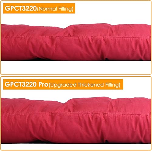 Miniatura 6 de Moclever Cojín para silla de gravedad cero de 67 x 22 x 4 pulgadas, para interiores y exteriores, cojín para silla mecedora reclinable con 6 lazos,