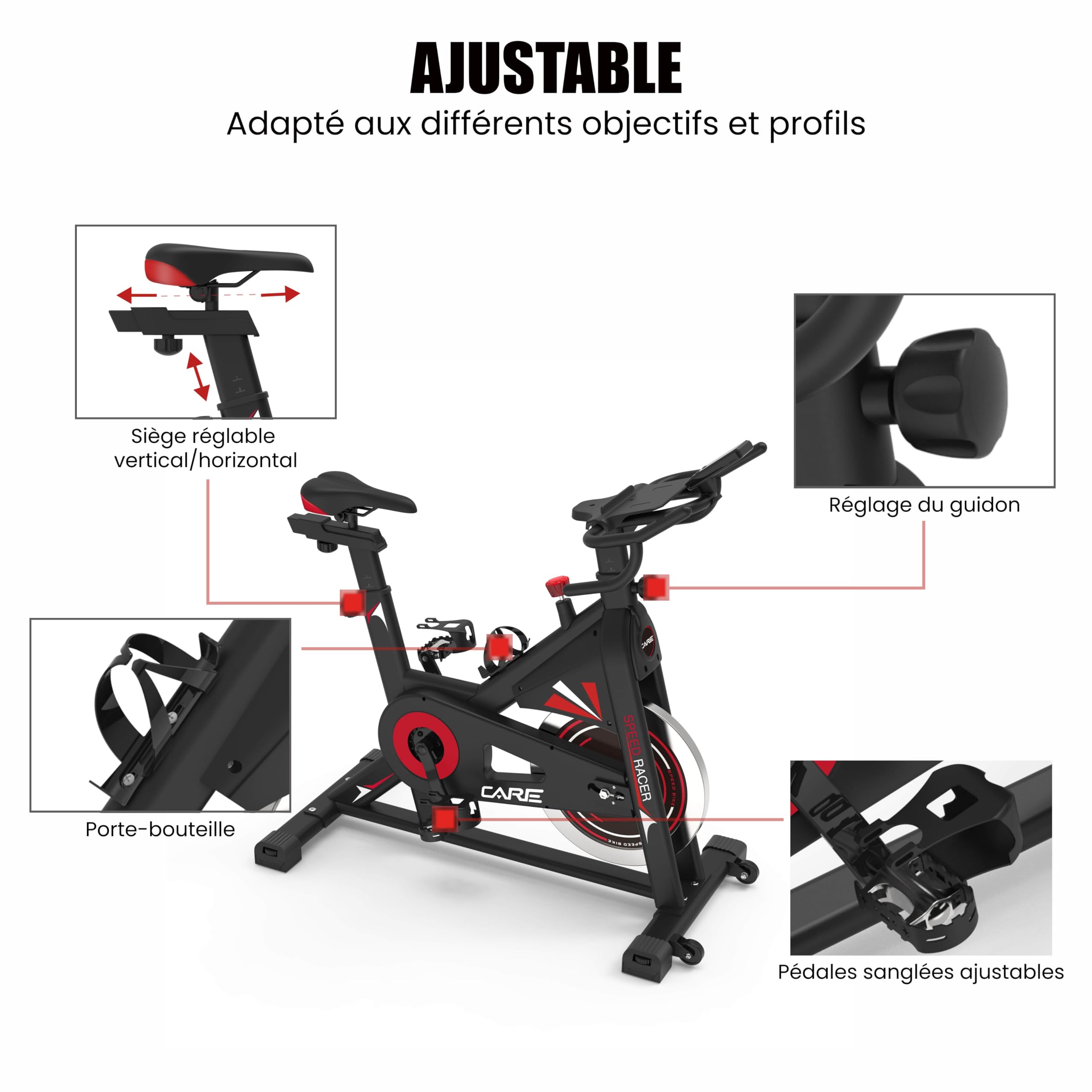 Spin Bike VÃ©lo Biking Care Speed Racer Vélo Care Fitness Speed