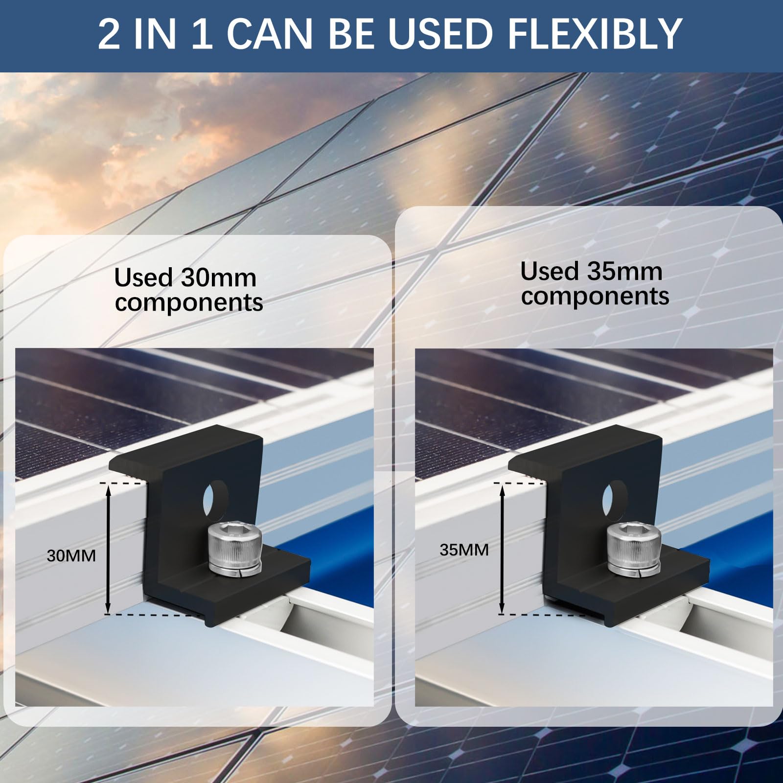 Produktbild von BEASAFY 4x Solarmodul-Halterung Endklemme 30 Mm – Z-förmig, Inkl. Schraubenschlüssel, Für Flachdach & Trapezdach, Robustes Aluminium, Korrosionsbeständig