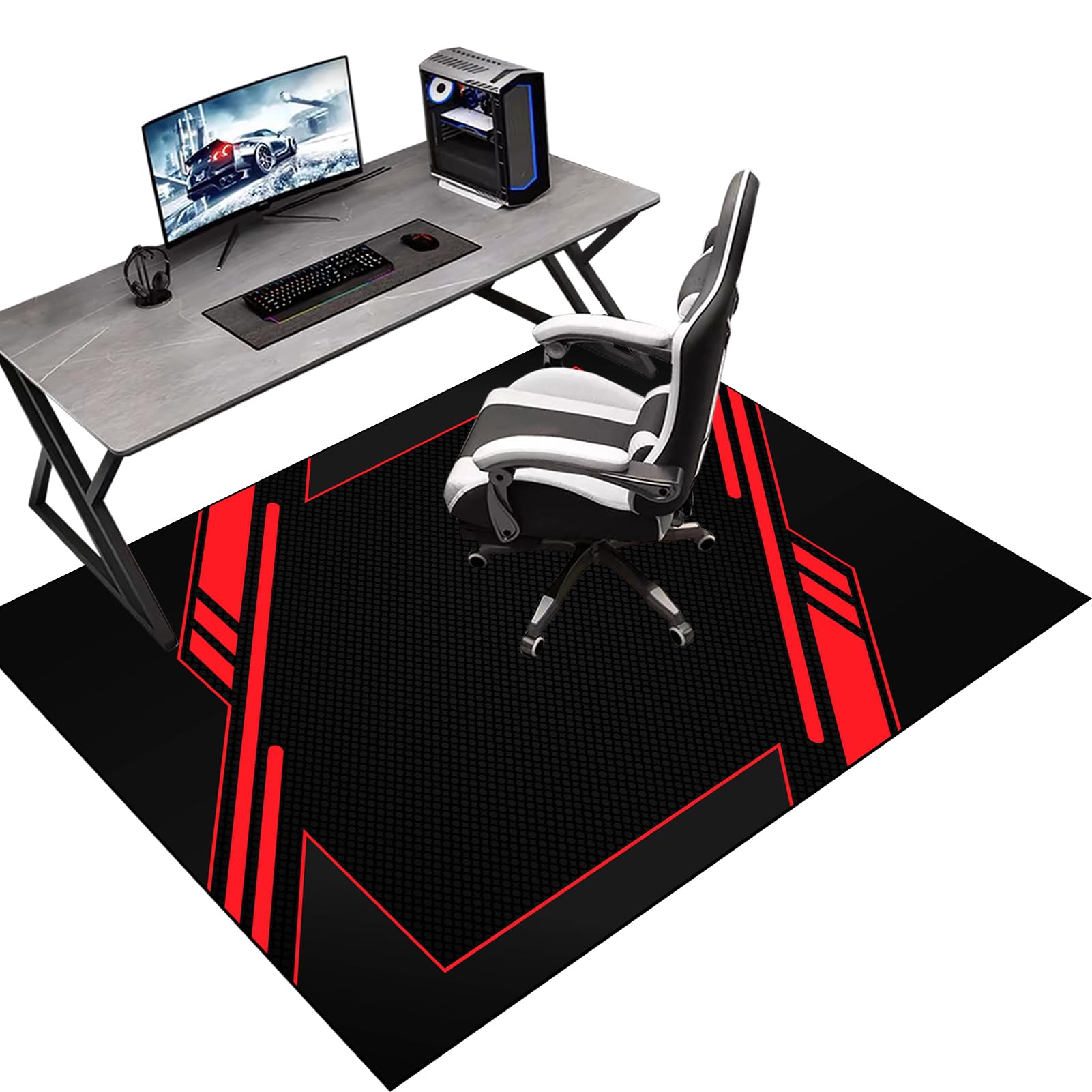 Protective Floor Protector Mat, Office Chair Mat for Carpeted Floor, Gaming Chair Mat Non-Slip, Chair Mat Carpet Protector for Low Pile Carpets, Floor Mat for Computer Desk Chairs 200 x 250 cm