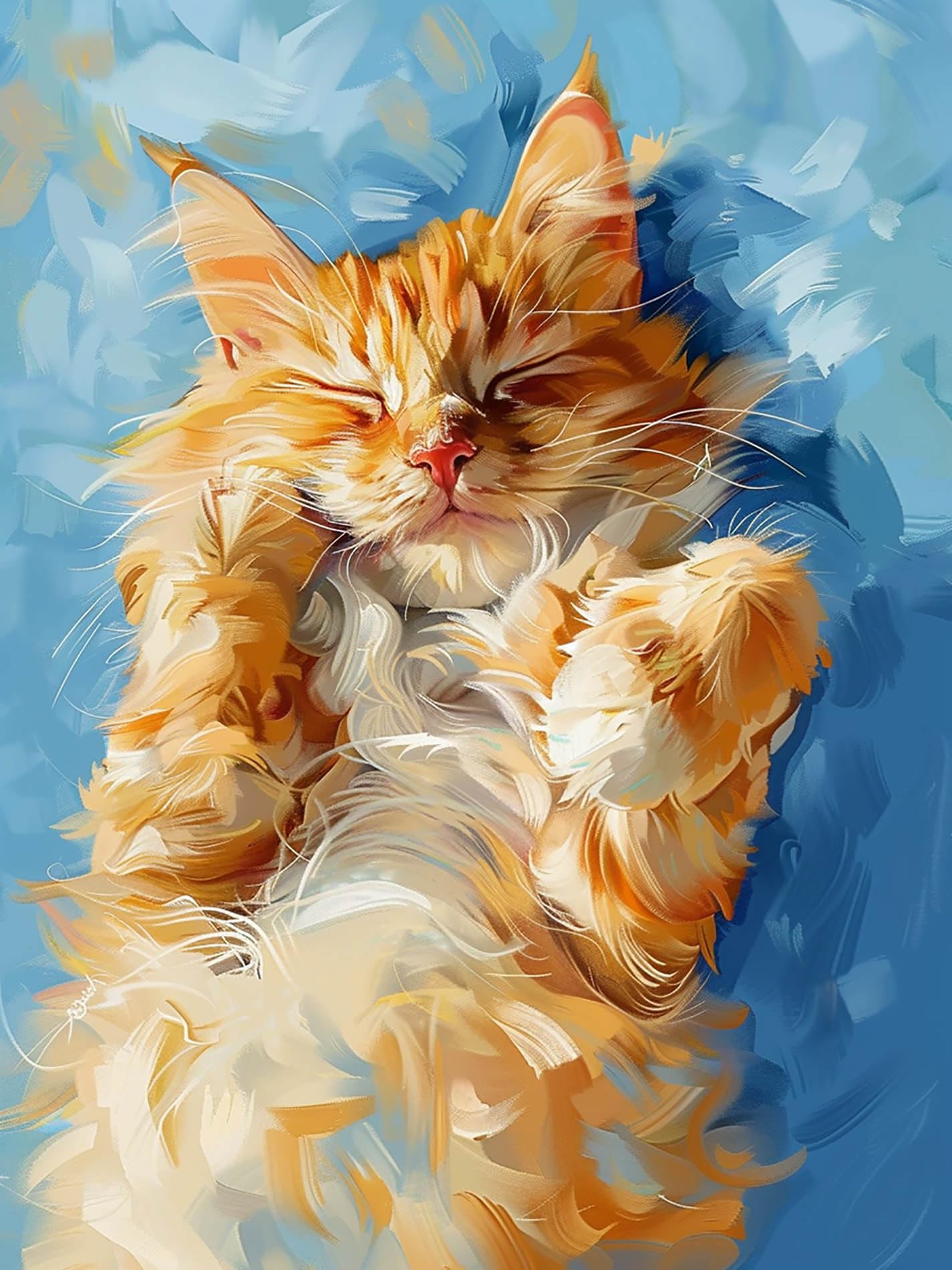 VAIIEYO Diamond Art Painting Cat, 16x20 Inch - 1988, DIY Art Kit for Adults, Unisex, Modern Style, Animal Theme, Not Foldable
