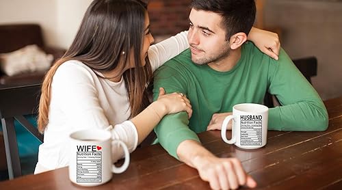 Miniatura 2 de CBTwear Datos nutricionales del marido y la esposa – Taza de café de cerámica de 11 oz para parejas, divertidas tazas de aniversario para marido y