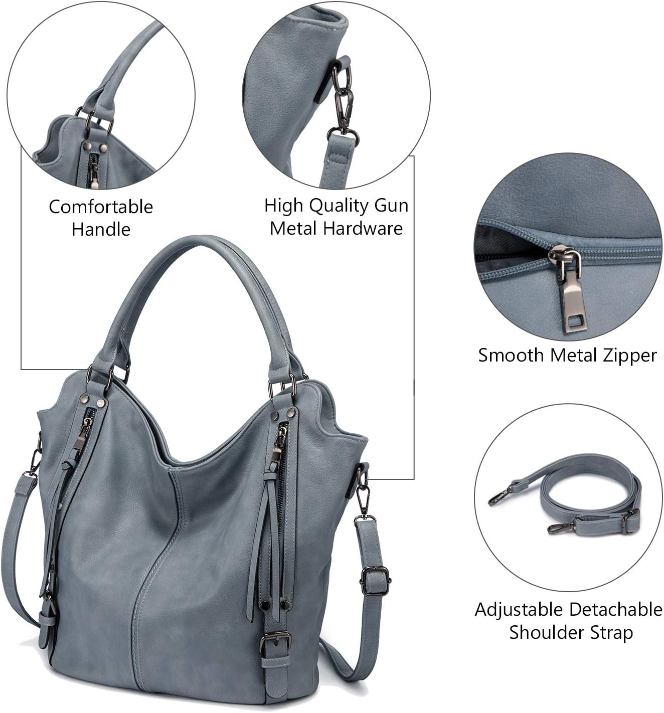 Tote Bag for Women PU Leather Shoulder Bags Fashion Hobo Bags Large Purse and Handbags with Adjustable Shoulder Strap - Image 2