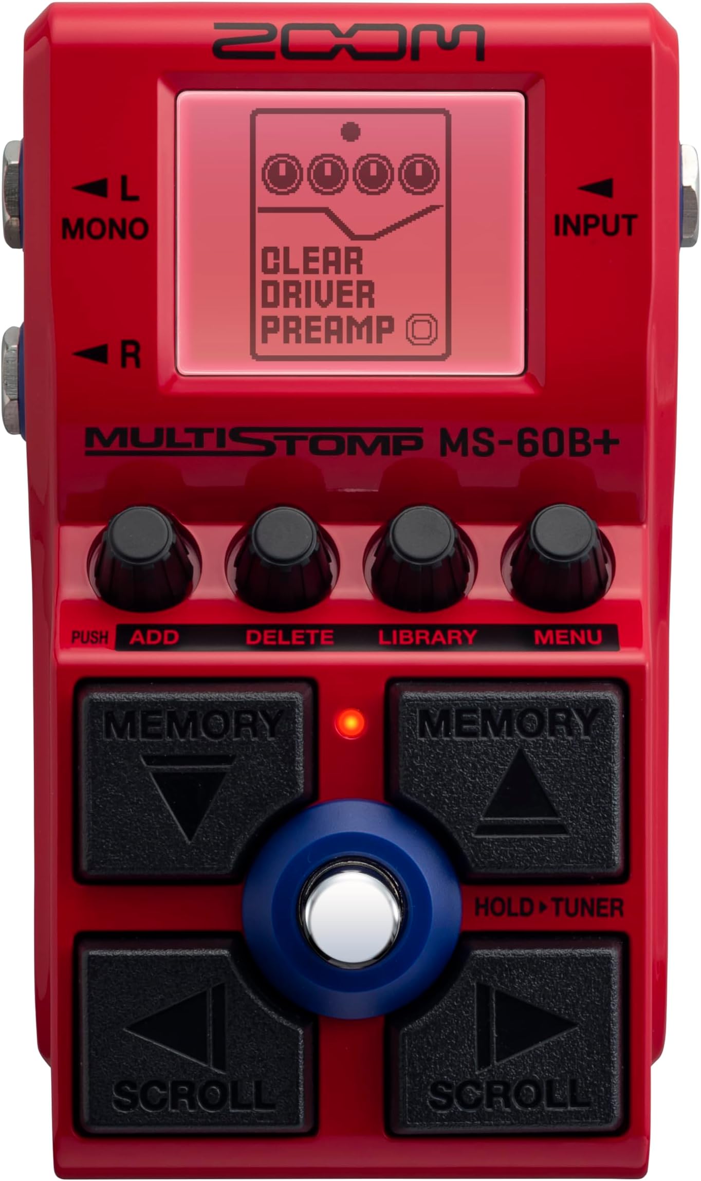 Zoom MS-60B+ MultiStomp Bass Effects Pedal with 95+ Effects, Amp Models & Preamps, Stereo Output, Built-In Tuner, Effect Chaining, Battery Powered | Amp Models and Preamps, Built-In Tuner, Effect Chaining, Battery Powered