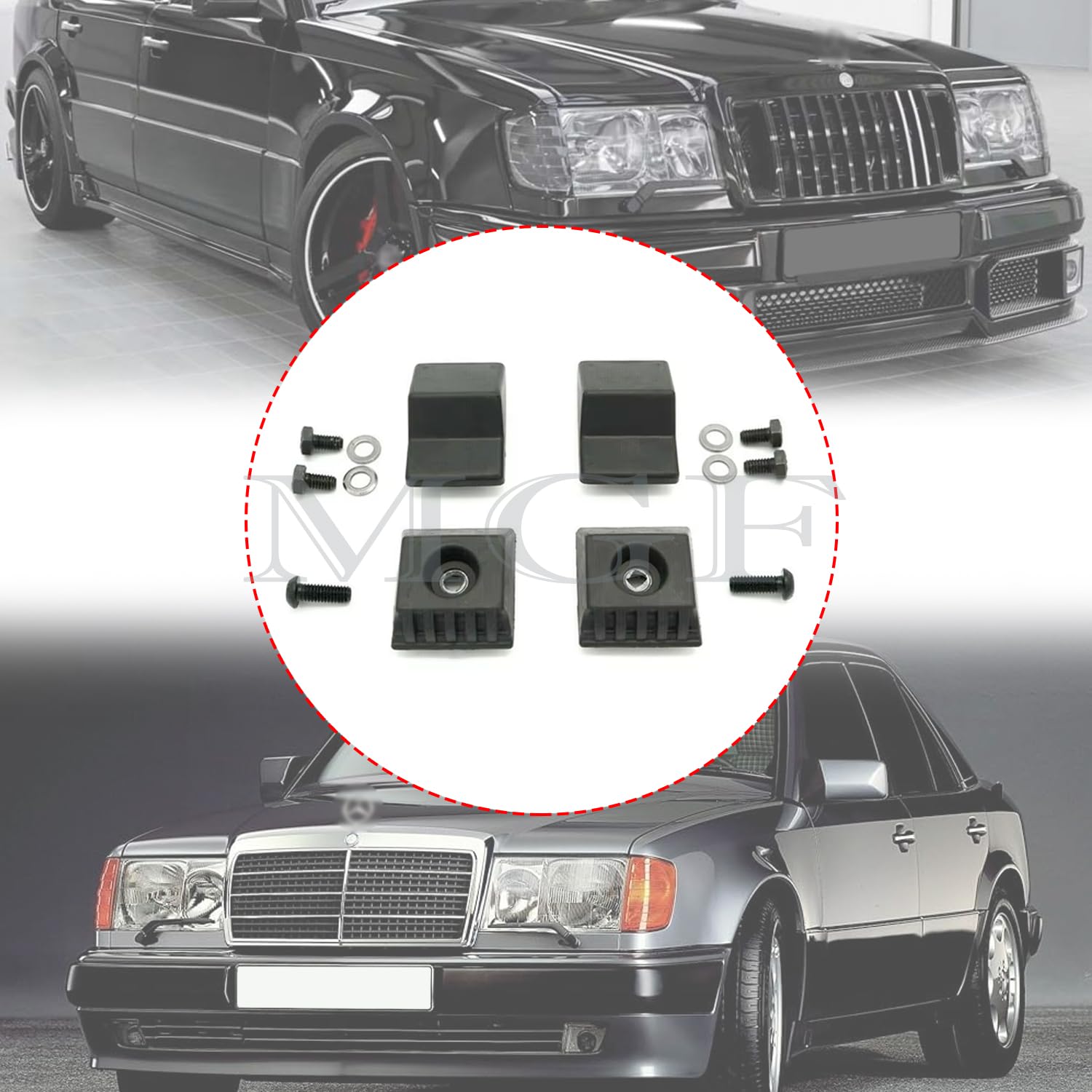 4 x odbojniki tylnej klapy ze śrubami, zamiennik kompatybilny z Mercedes W124 A124 C124 S124 odbojniki bagażnika, gumowe odbojniki A1247580144 1247580144