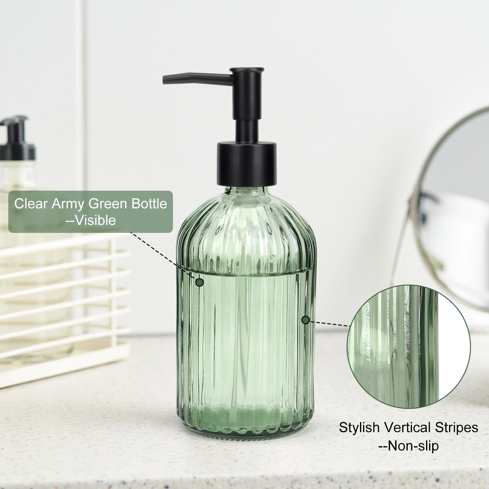 2 dispenser di sapone da 400 ml, dispenser di sapone liquido, flacone