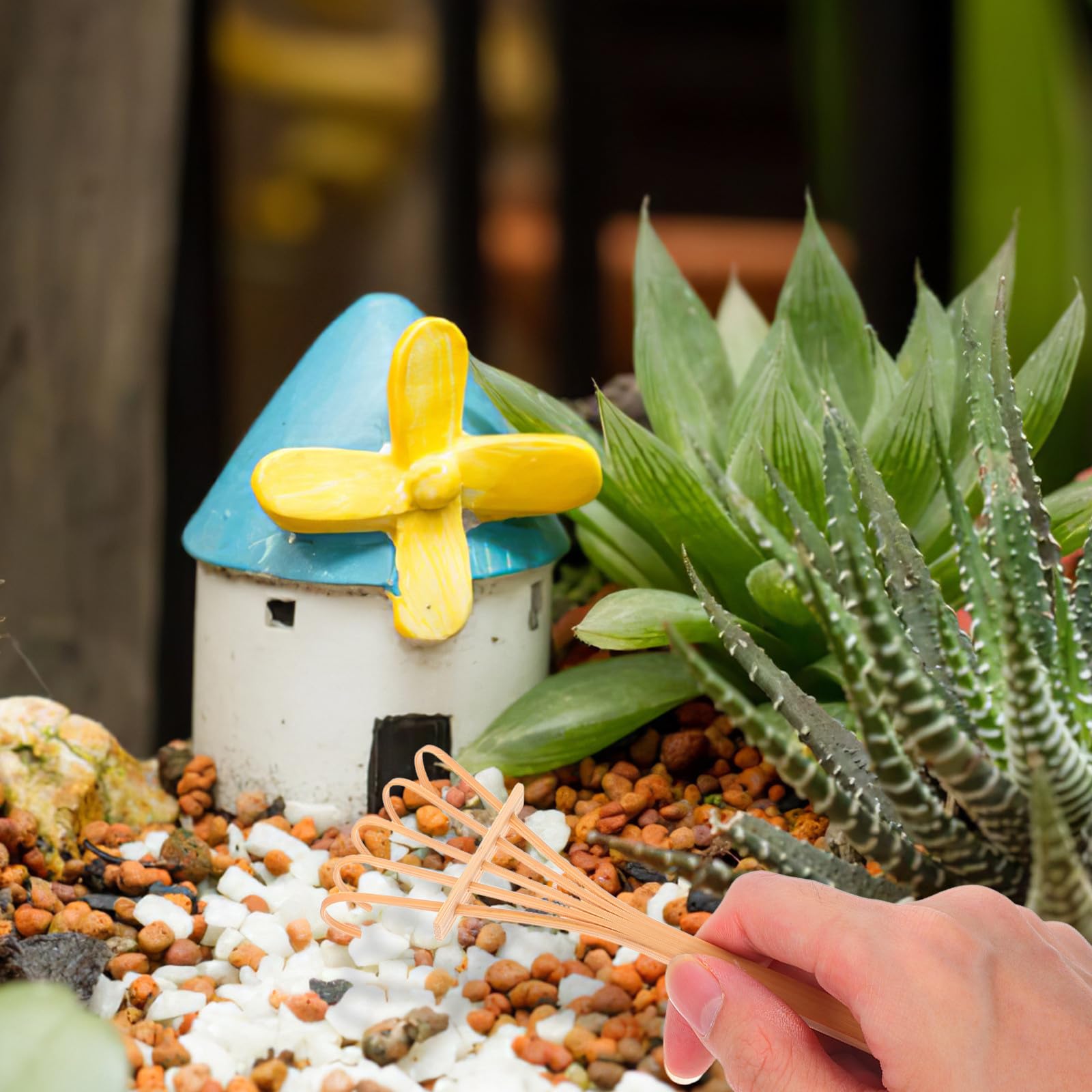 Mini Zen Garden Rastrillos de Bambú Juego Herramientas para Rastrillar Arena Accesorios para Decoración de Mesa Hogar y Oficina Kit de Meditación y Relajación