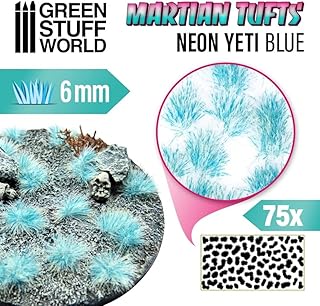 Green Stuff World Martian Tufts for Models and Miniatures â€“ Neon Yeti Blue 6mm 10684