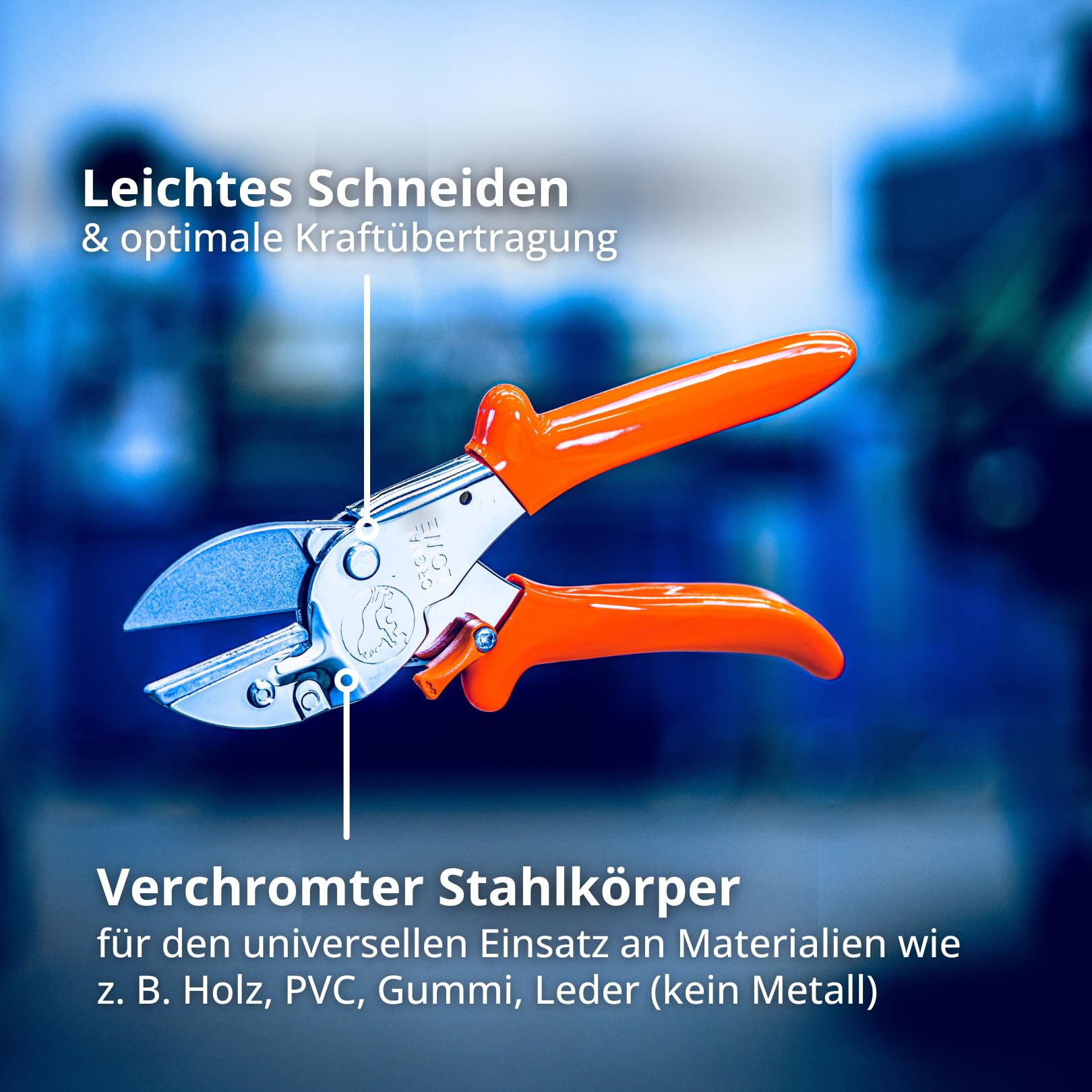 Original LÖWE 1.105 Profi Universal Amboss-Schere - antihaftbeschichtete Stahlklinge 40 mm Schnittlänge - vielseitig einsetzbare Schere in Industrie & Handwerk f. Holz Kunststoff Gummi Leder Metall
