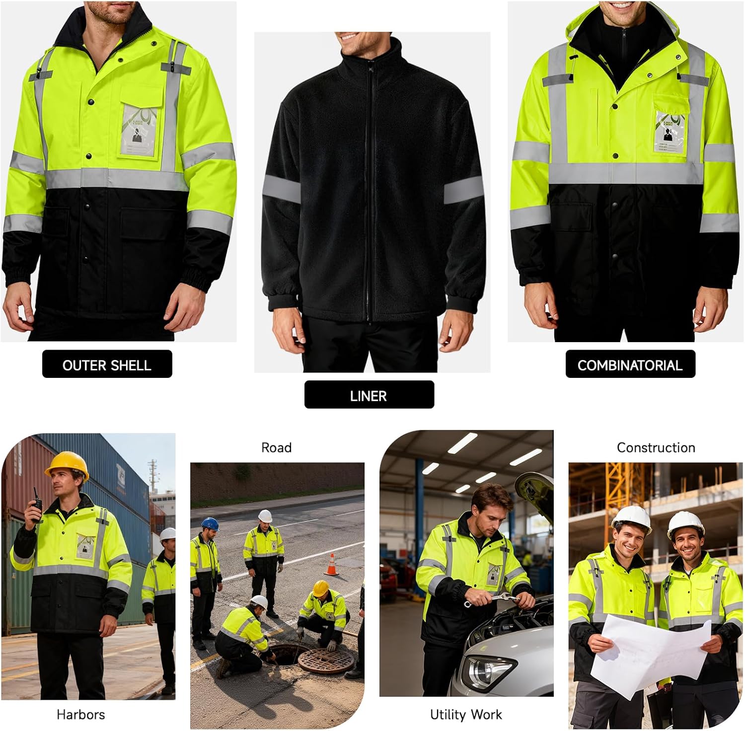High Visibility Rain Coat, Safety Jacket for Men& Women