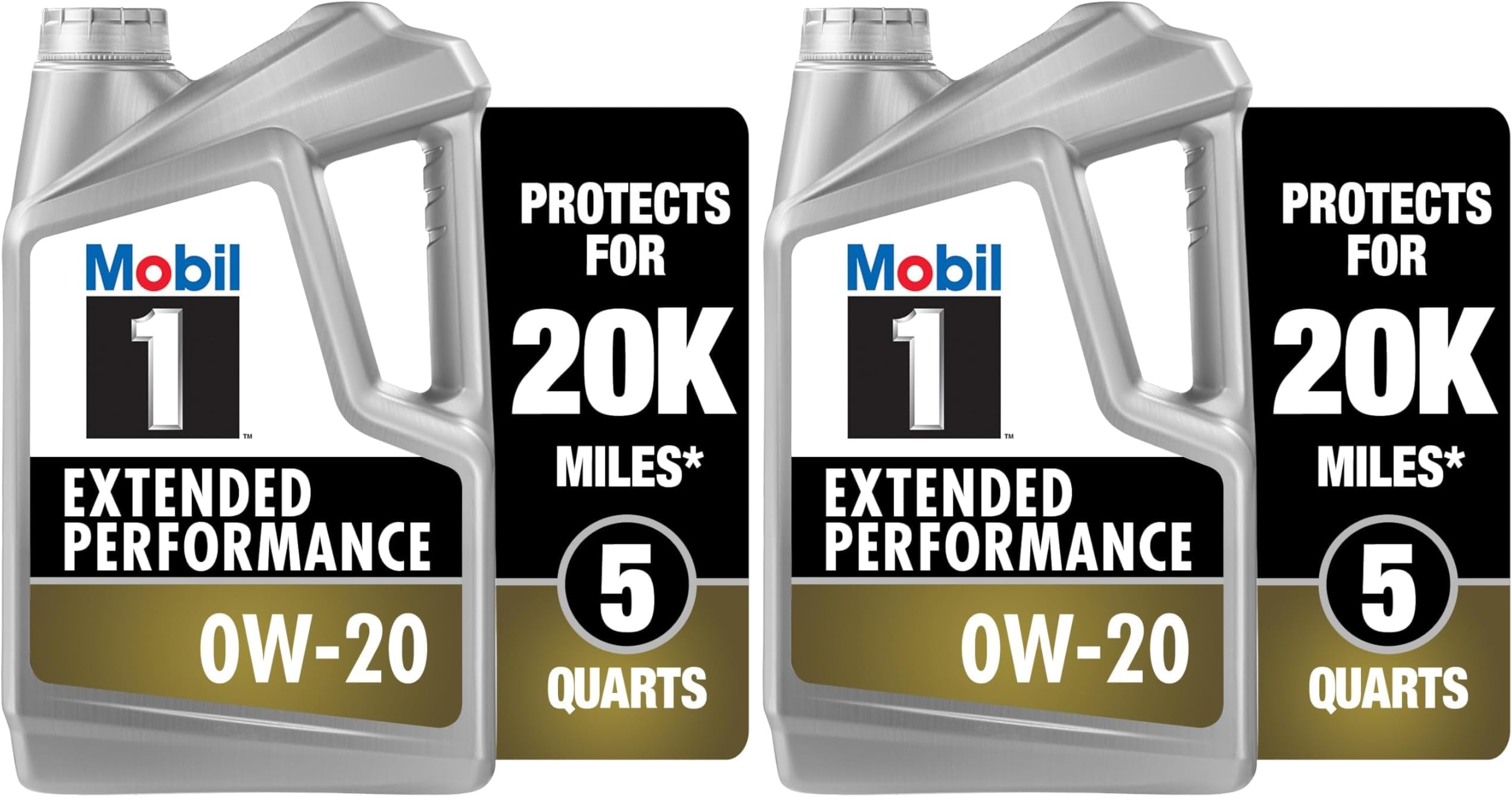 1 Full Synthetic Motor Oil, 0W-20 | Extended Performance | 5 Quart | Pack of 2