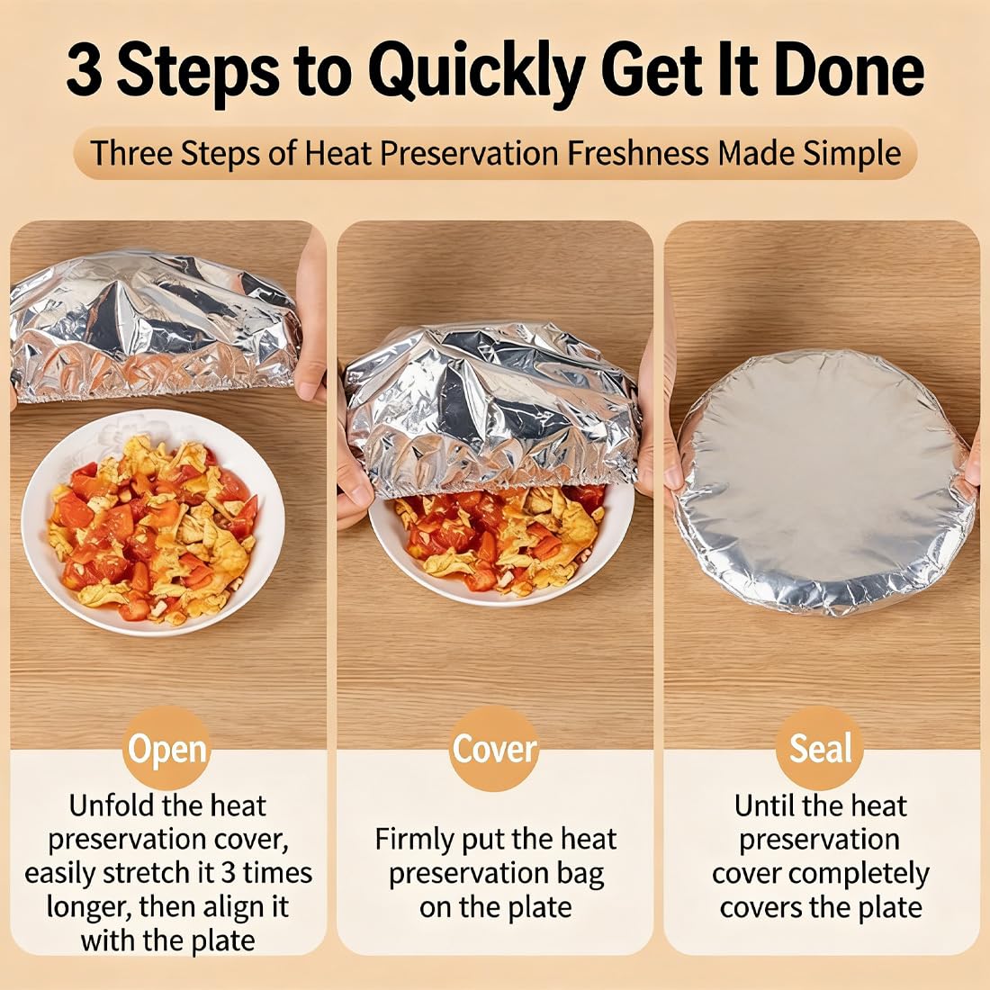 50/100Pcs Stretchy Foil Food Covers, Repeatable Aluminium Foil Food Covers, Stretchy Kitchen Foil Insulation Film, Adjustable Elastic Bowl Lids For Food Storage and Outdoor Picnics (50Pcs)