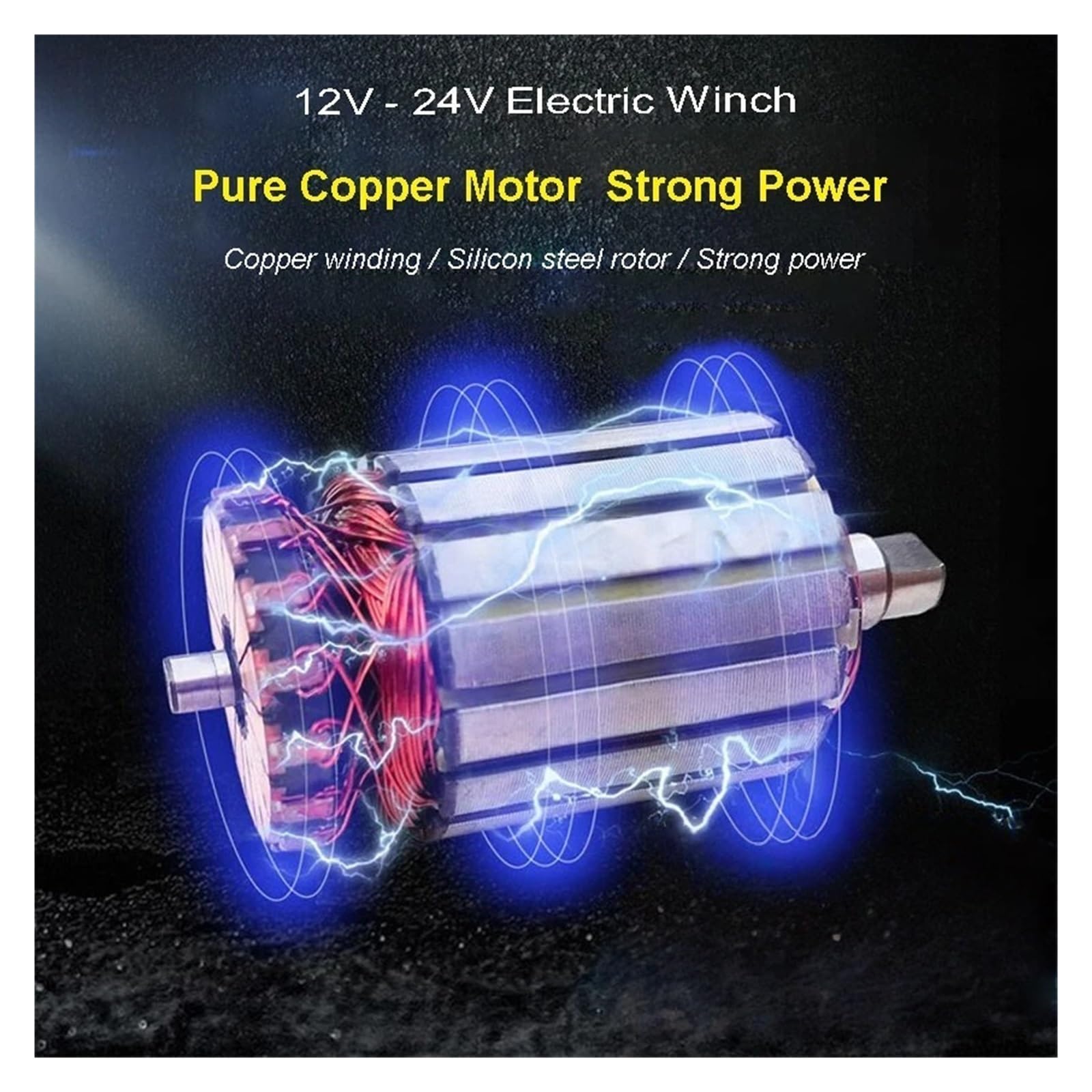 Tracción Eléctrica Campo A Través Del Torno 3000lbs 12V 24V Autorrescate Vehículo Cabrestante Elevador Polipasto