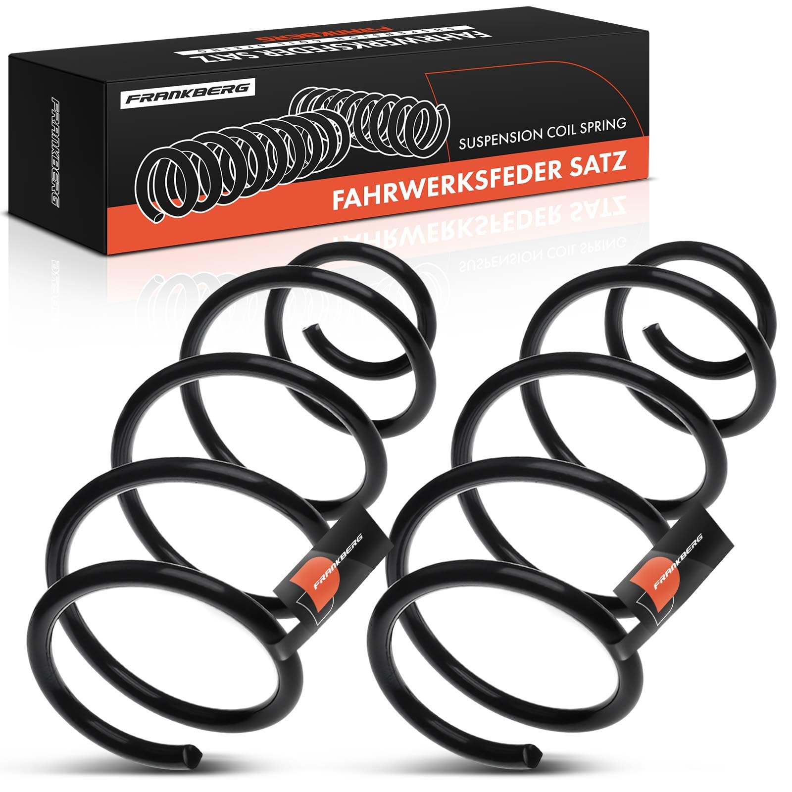 Frankberg 2 resortes de suspensión para eje delantero 6R0411105AE | Compatible con: Ibiza IV Sportcoupé 6J1 6P5, A1 Sportback 8XA 8XF, Ibiza IV ST 6J8, Ibiza IV ST 6J8 6P8, Ibiza IV 6J5