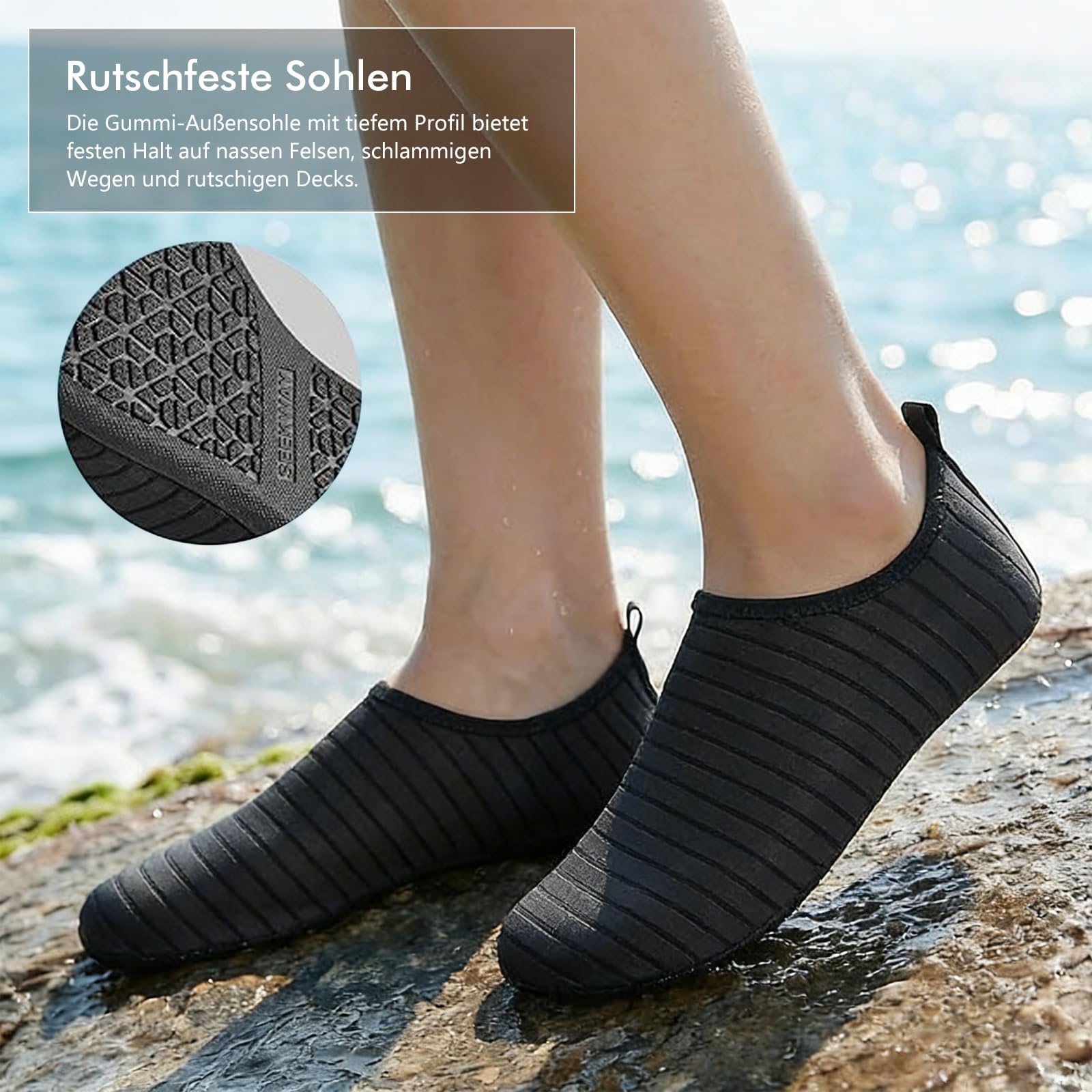 InfiniZer Kinder Badeschuhe – Schnell trocknende Badesandalen für Kinder und Kleinkind mit Rutschfester, verstärkter Sohle – Badeschuhe Kinder, Badeschuhe Kleinkind, Größen 22-35 EU - 5