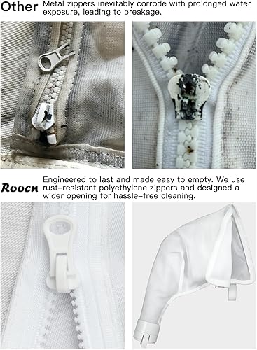 Miniatura 5 de Bolsas de filtro universales con cremallera para limpiadores de piscinas Polaris 360 y 380, bolsas de malla de repuesto multiusos, paquete de 2