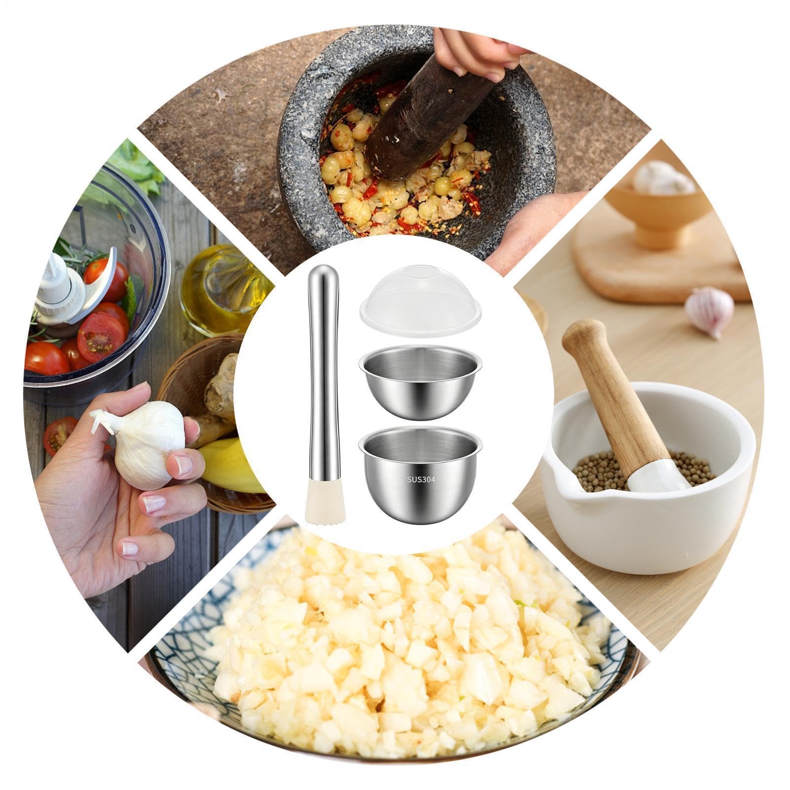 Prensa manual de acero inoxidable para trituradora de ajos, trituradora de condimentos de mano para la cocina del hogar, preparación de comidas, fiesta, restaurante, barbacoa